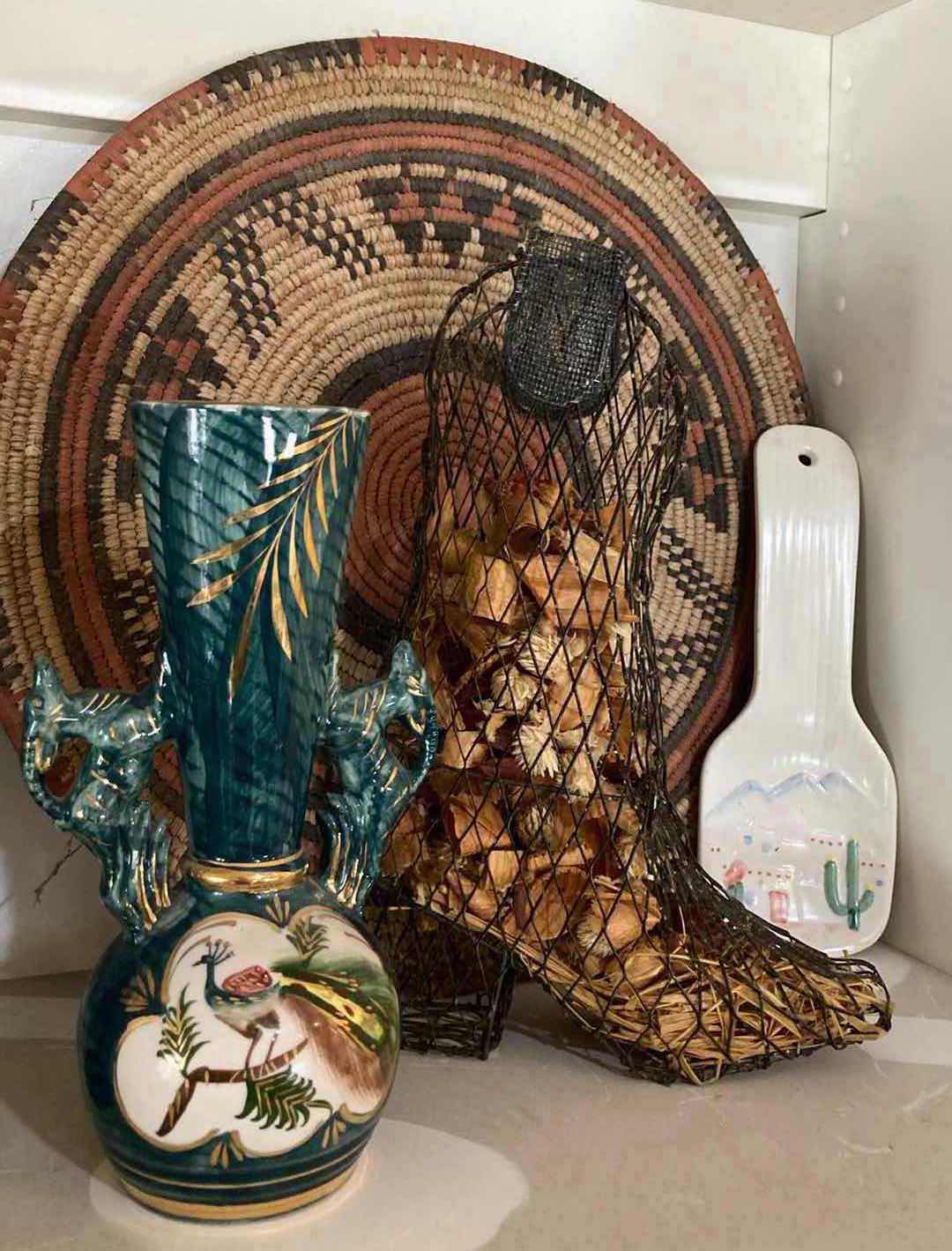 Photo 1 of CONTENTS OF SHELF-CANDLE HOLDERS & SOUTHWESTERN DECOR