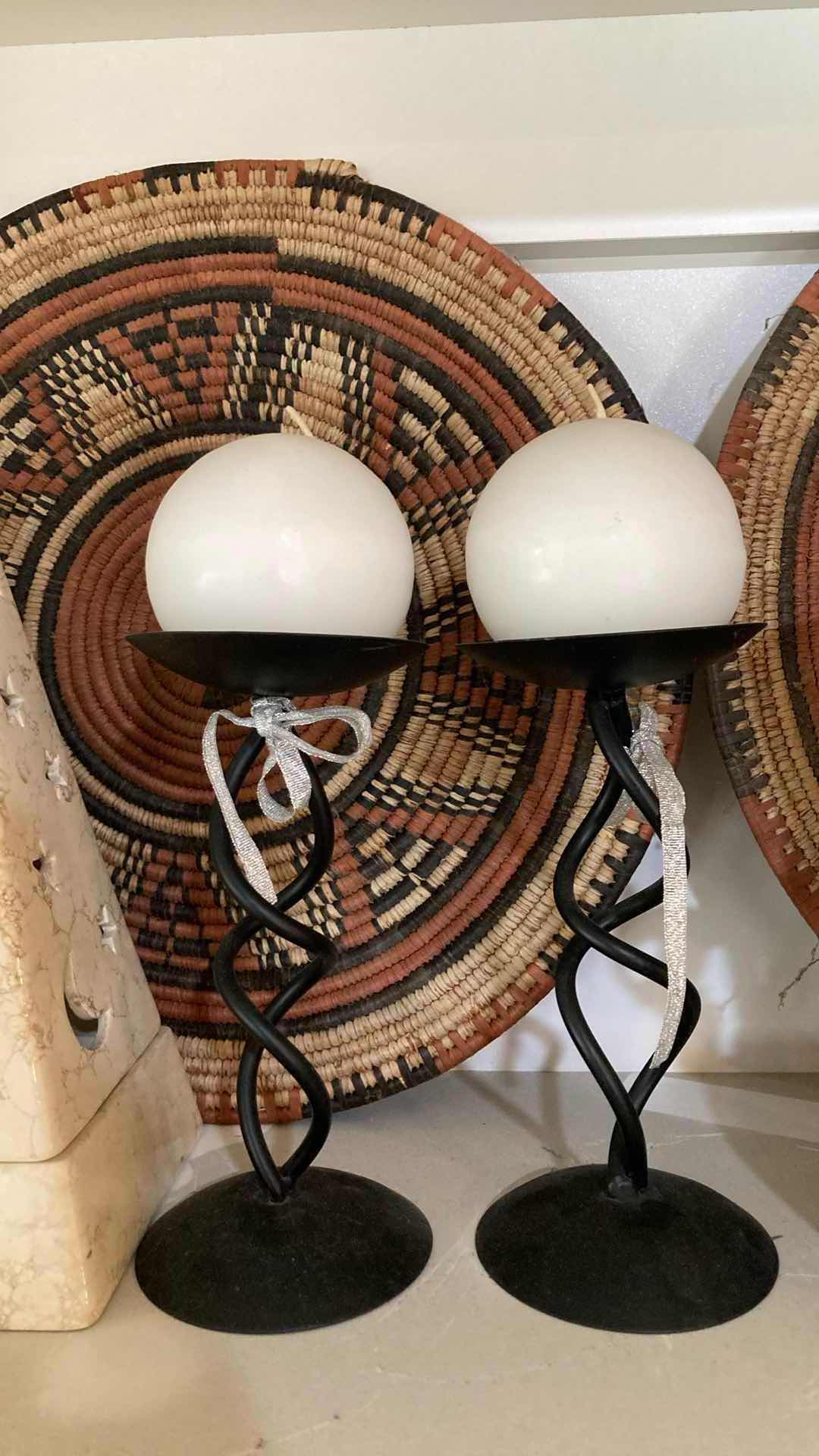 Photo 1 of CONTENTS OF SHELF-CANDLE HOLDERS & SOUTHWESTERN DECOR