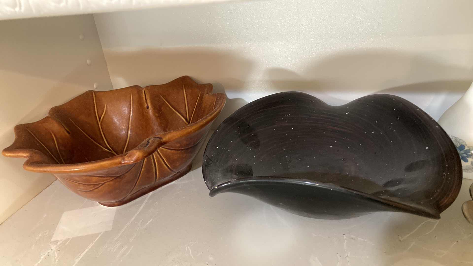 Photo 1 of CONTENTS OF SHELF-BOWLS, JARS & SERVING DISHES & TABLE TOP DECOR