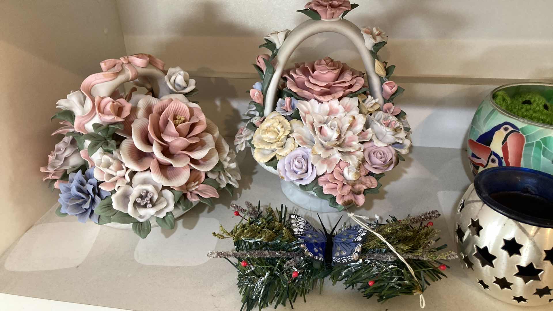 Photo 1 of CONTENTS OF SHELF- FLORAL DECOR, JARS & TABLE TOP DECOR