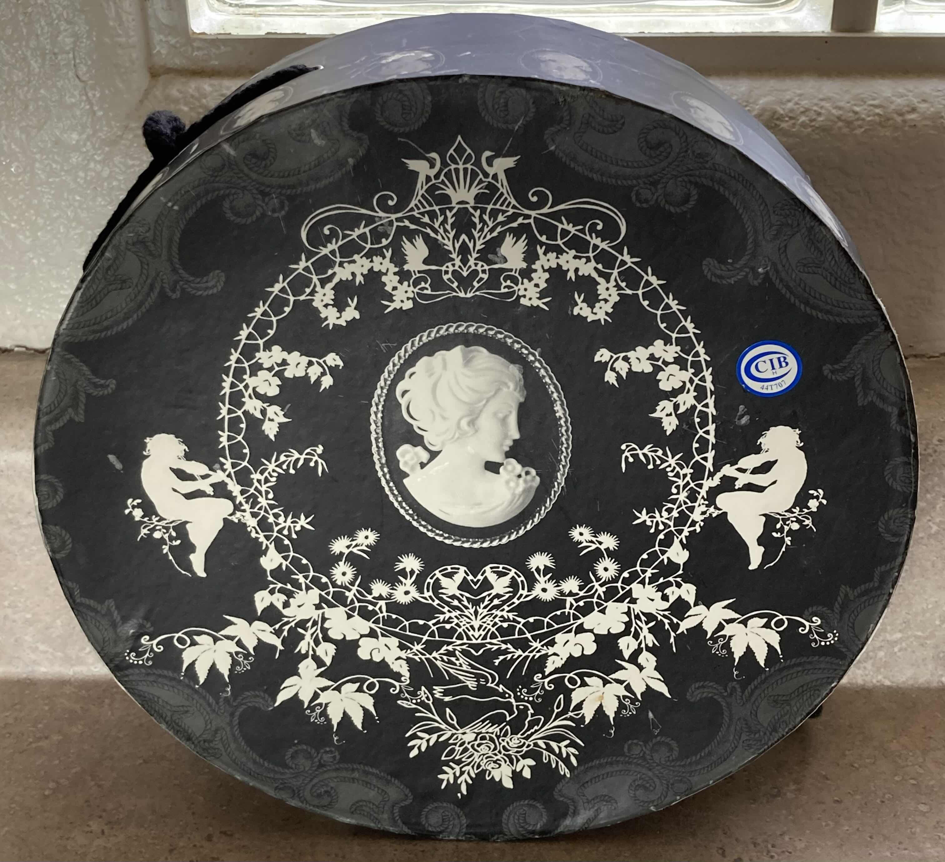 Photo 1 of PPD CAMEO BLACK & WHITE 8” PORCELAIN PLATE SET OF 4