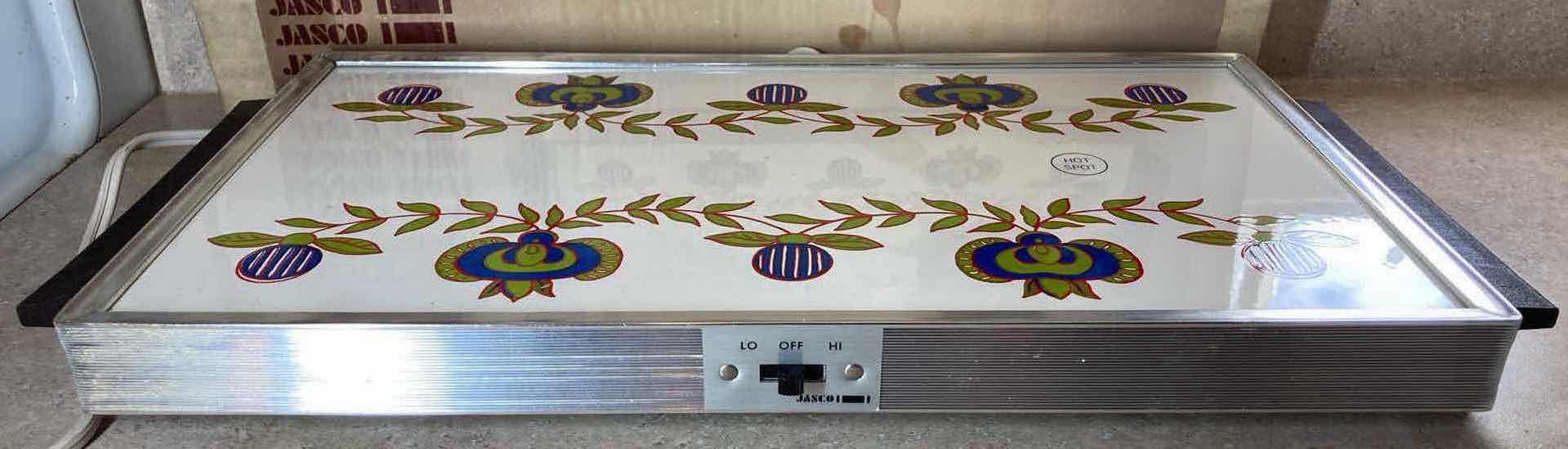 Photo 1 of JASCO PLUM HEATED SERVING TRAY MODEL 418 18.5” X 10”