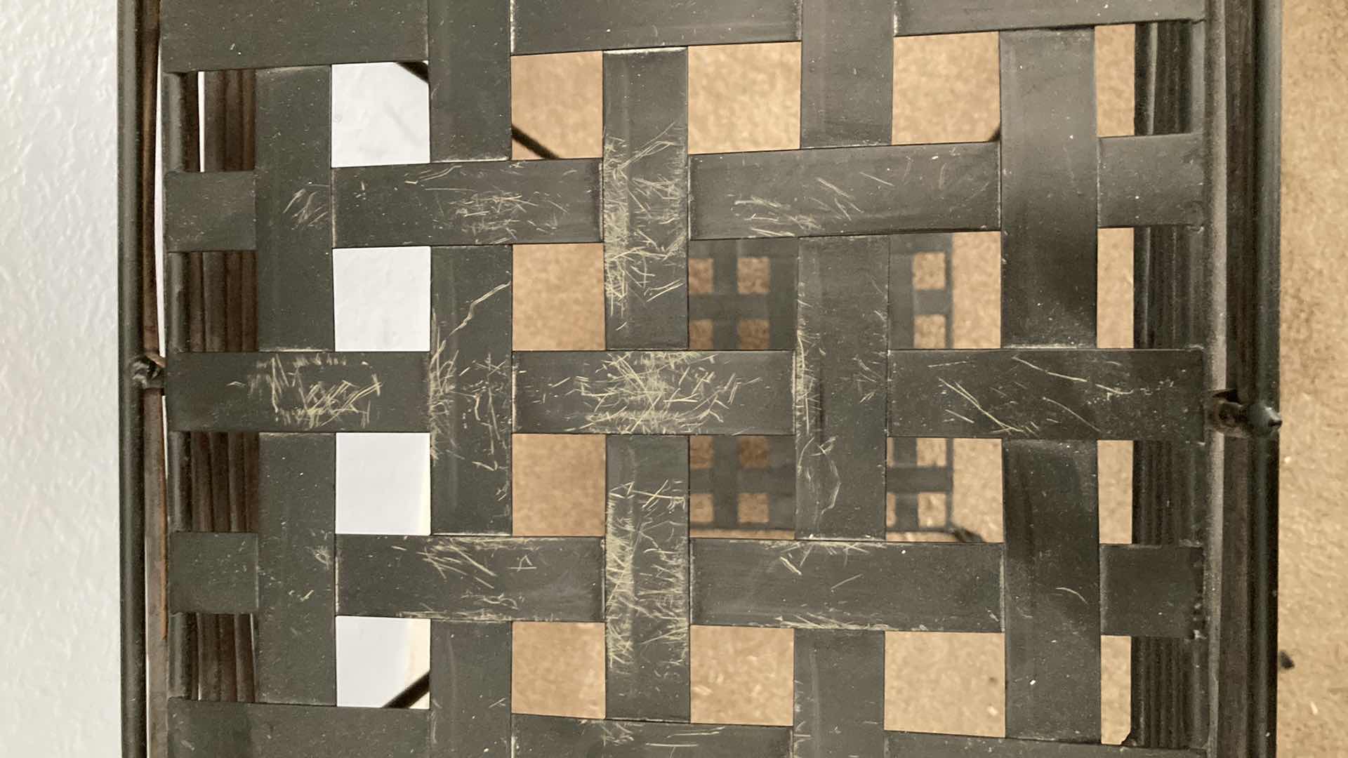 Photo 1 of WOVEN SHELF METAL PLANTER STAND 11” X 11” H27.5”