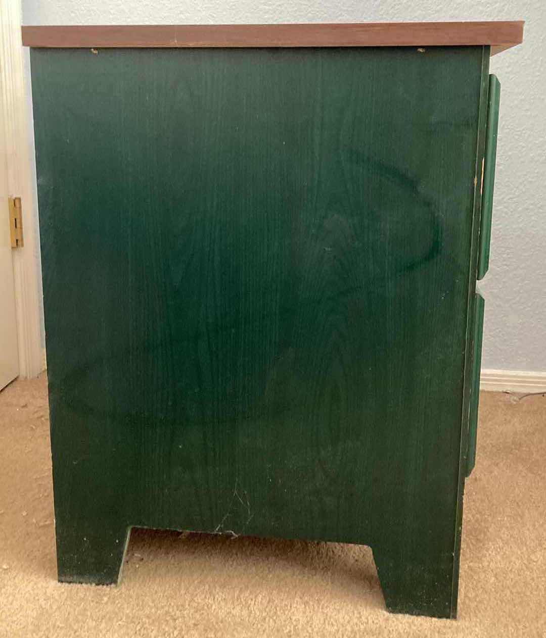 Photo 1 of PERDUE FURNITURE WOOD & GREEN FINISH NIGHTSTAND 20.5” X 18” H23”