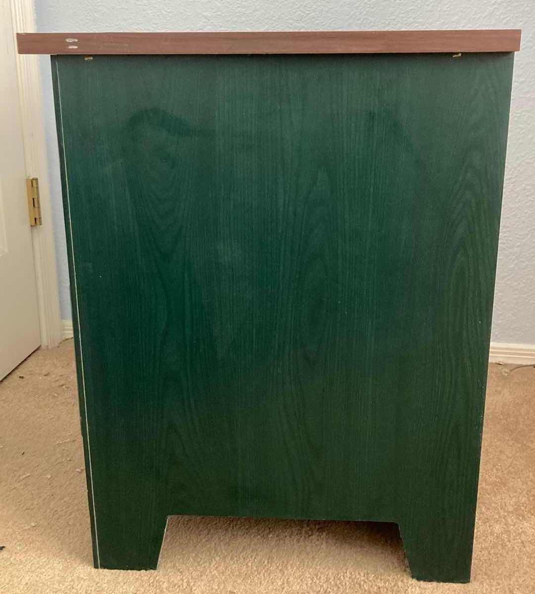 Photo 1 of PERDUE FURNITURE WOOD & GREEN FINISH NIGHTSTAND 20.5” X 18” H23”