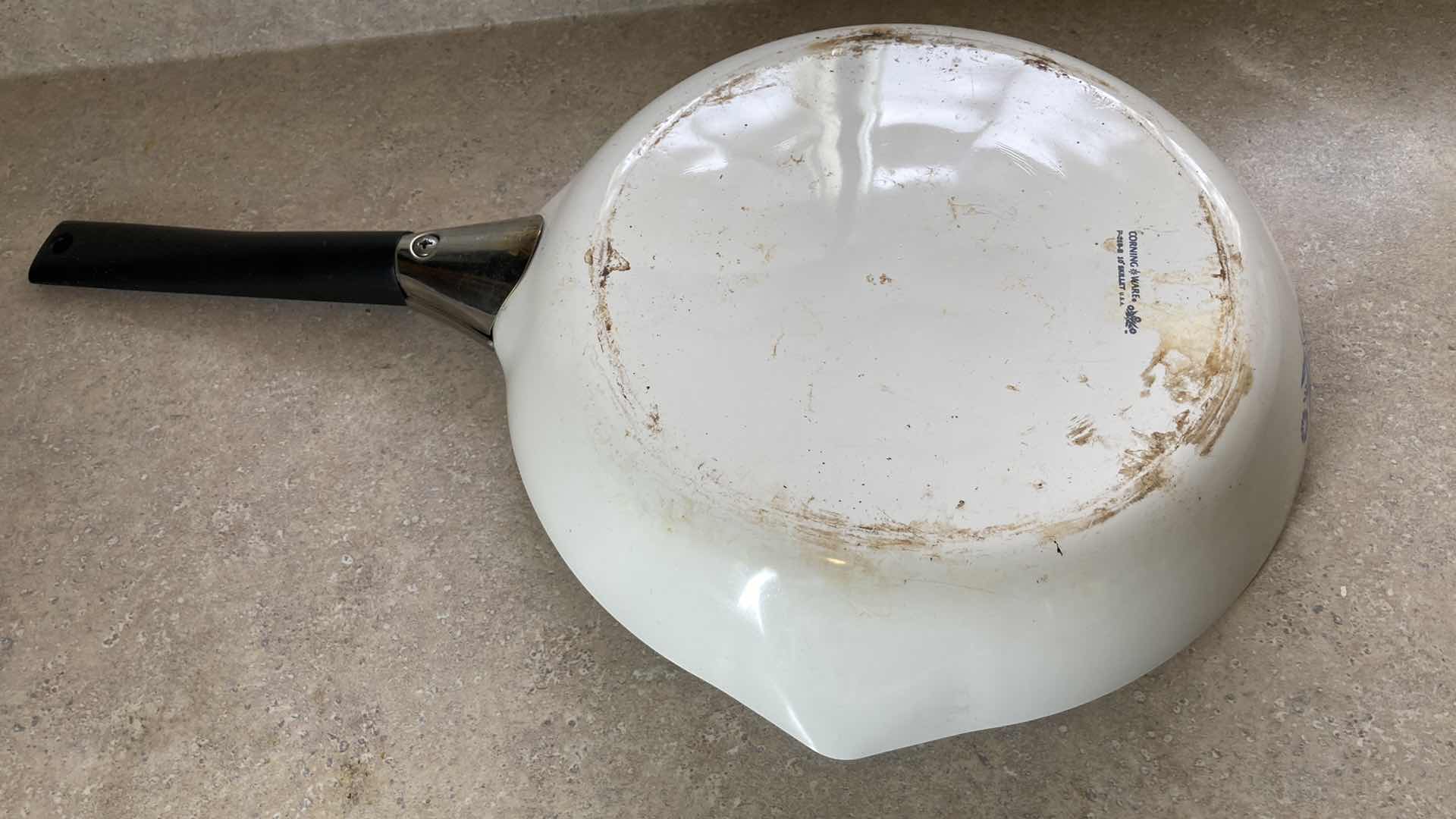 Photo 1 of CORNINGWARE BLUE CORN FLOWER 10” SKILLET W 3 CASSEROLE DISHES