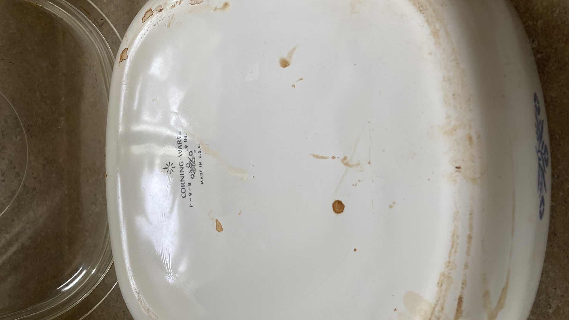 Photo 1 of CORNINGWARE BLUE CORN FLOWER 10” SKILLET W 3 CASSEROLE DISHES