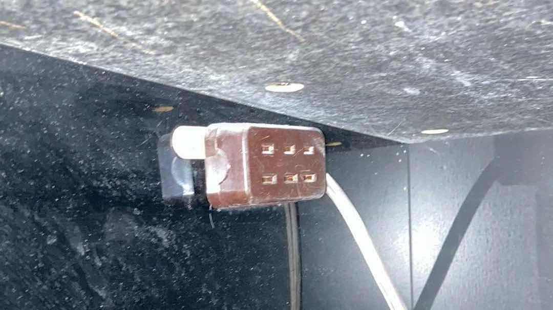 Photo 1 of SCENE THREE HENREDON GLOSSY BLACK & MYRTLE BURL VENEER FINISH CABINET W INTEGRATED POWER STRIP 22” X 19.5” H28.5”