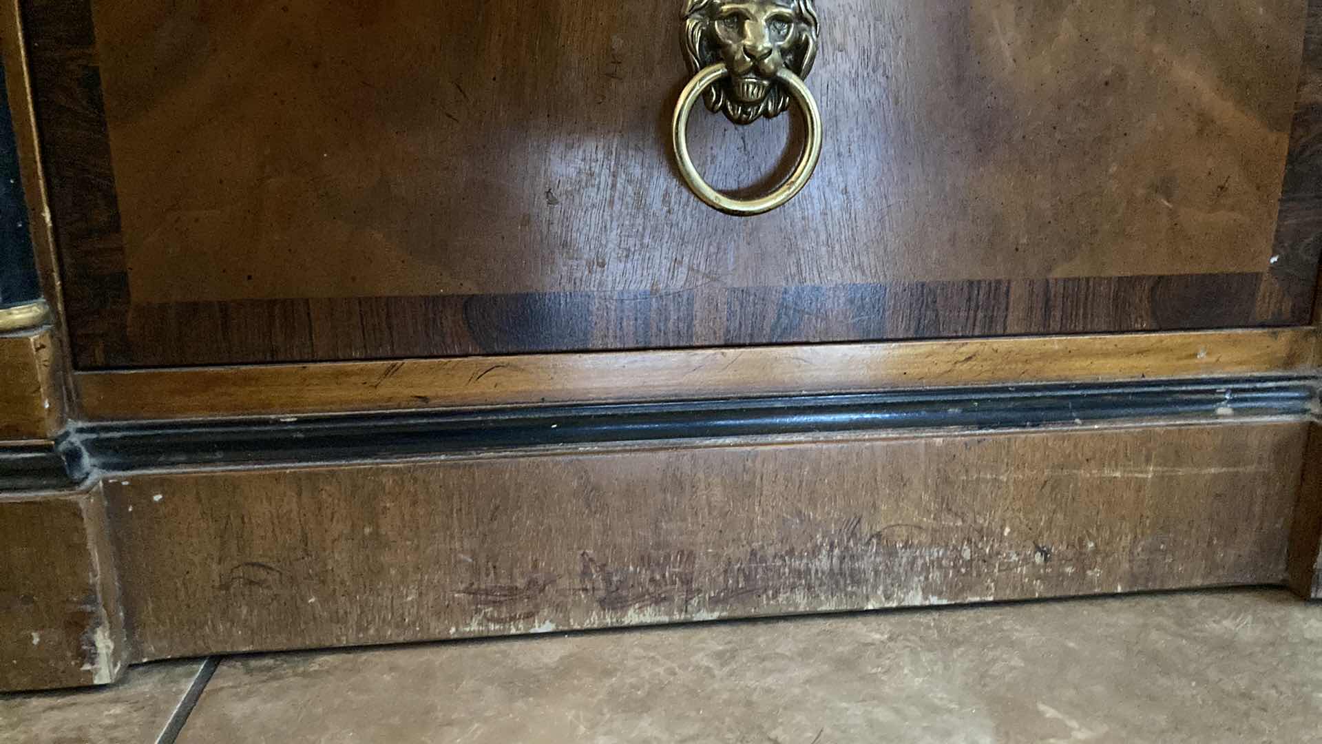 Photo 1 of HERITAGE GRANITE TOP WOOD & BLACK TRIM FINISH NIGHTSTAND 24” X 18” H21”