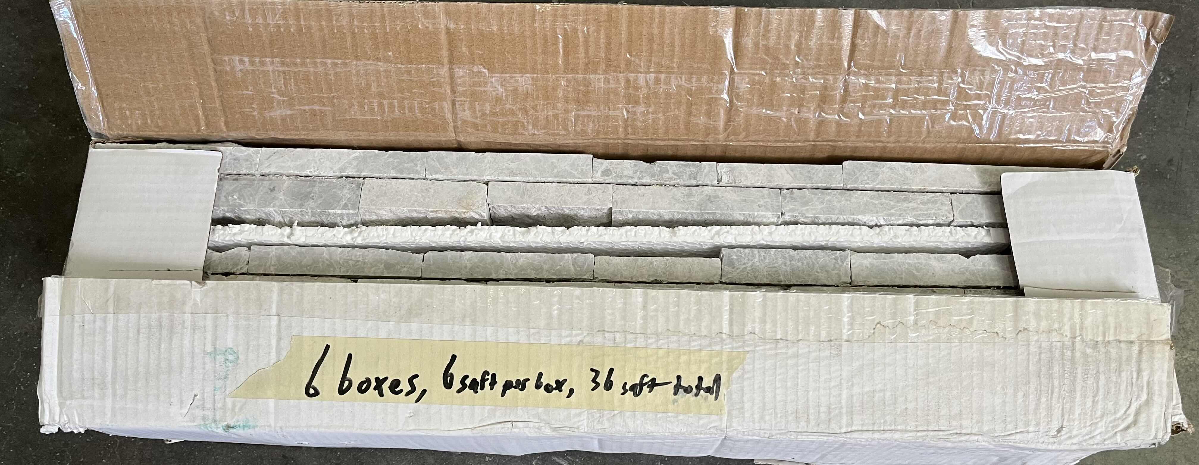 Photo 1 of ARIZONA TILE MARBLE MOSAIC 3D SPLIT FACE TERRA MARINE FINISH WALL TILE 5.88” X 24” (6 PER CASE/6CASES APPROX. 36sqft TOTAL)