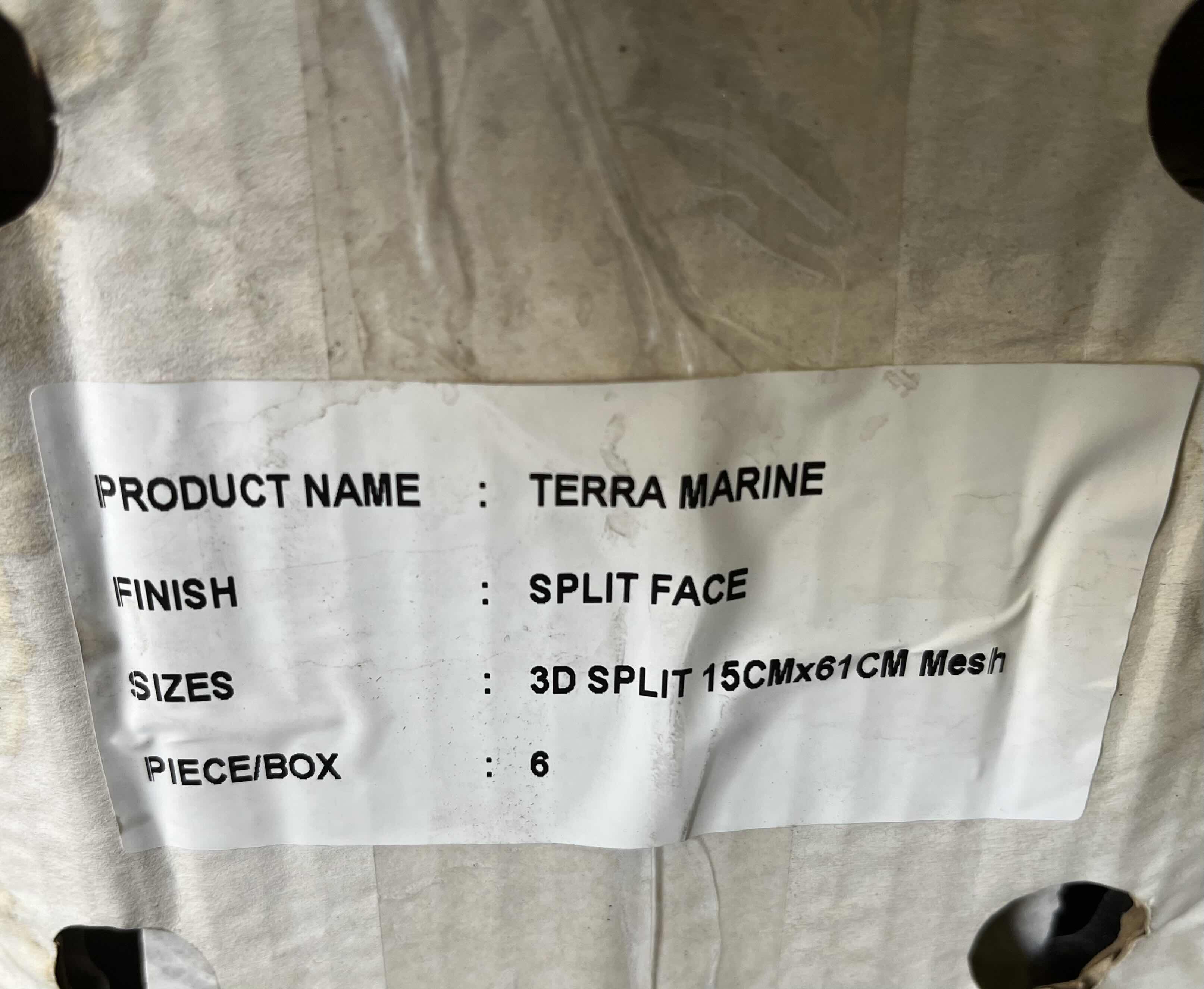 Photo 1 of ARIZONA TILE MARBLE MOSAIC 3D SPLIT FACE TERRA MARINE FINISH WALL TILE 5.88” X 24” (6 PER CASE/6CASES APPROX. 36sqft TOTAL)