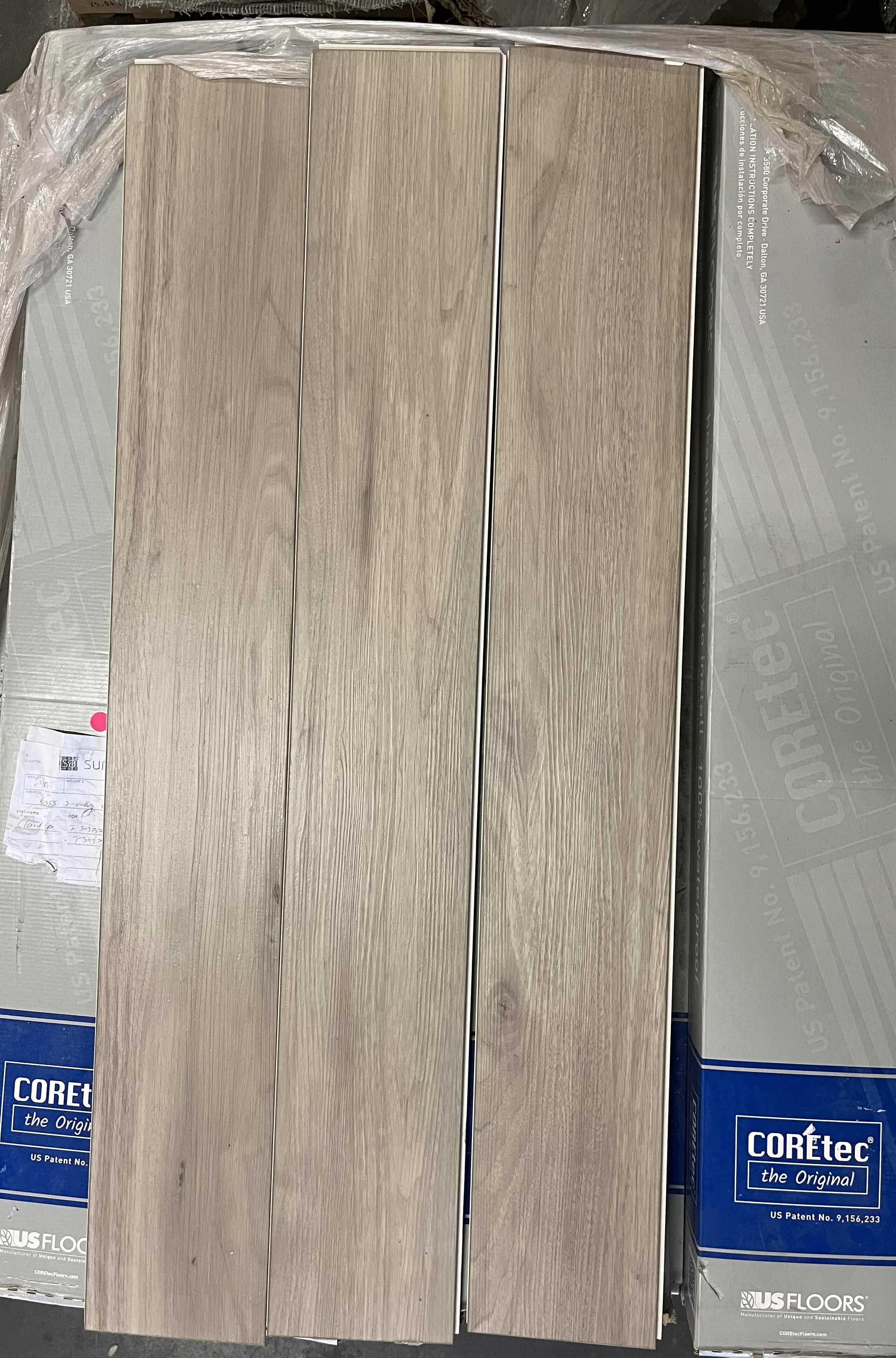 Photo 1 of US FLOORS CORETEC LIGHT BROWN WOOD FINISH VINYL PLANK FLOORING 7” X 48” (25.68QFT PER CASE/33CASES APPROX 847.44SQFT TOTAL) READ NOTES