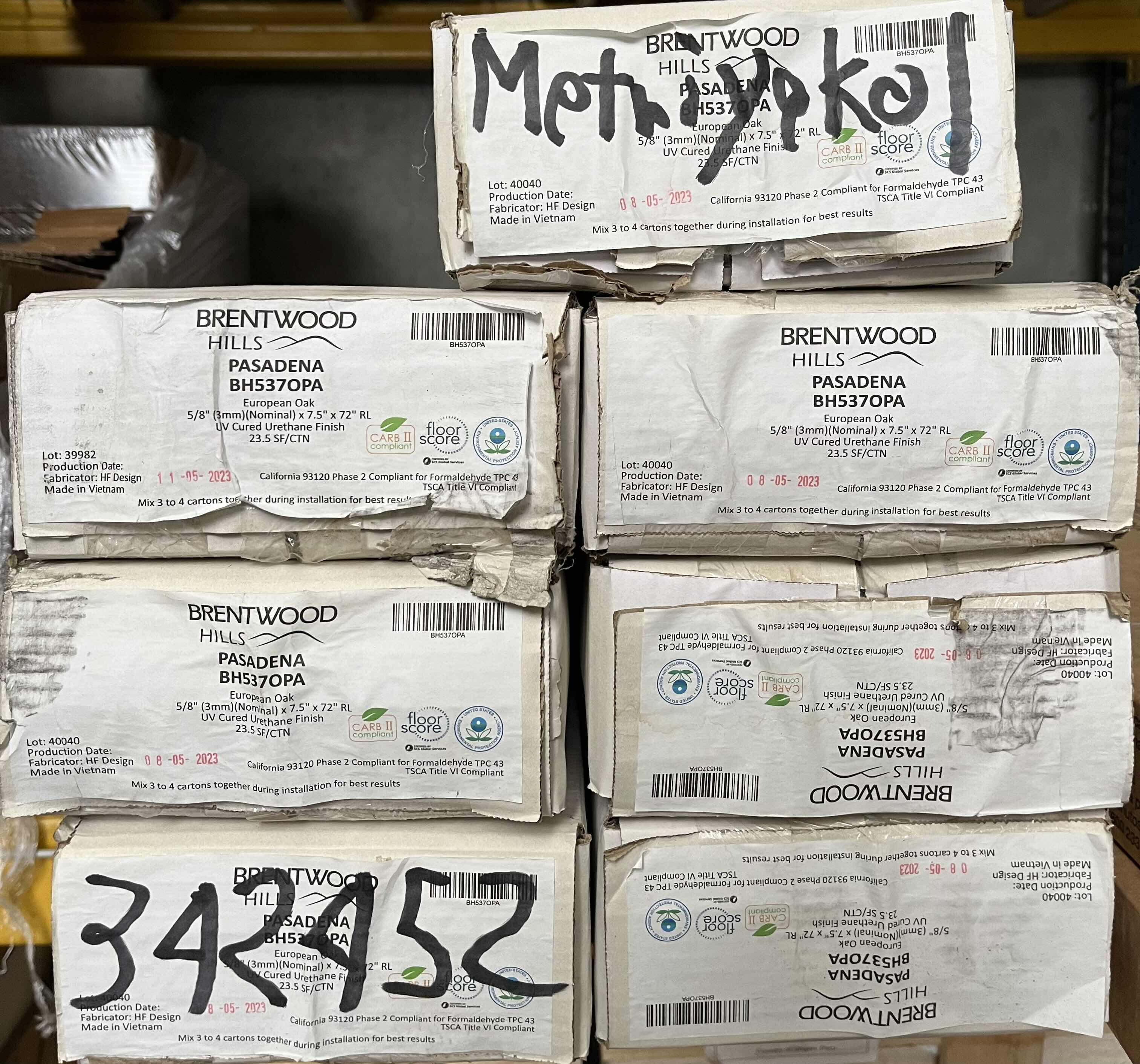 Photo 1 of BRENTWOOD HILLS PASADENA EUROPEAN OAK WOOD FINISH GLUE DOWN HARDWOOD PLANK FLOORING 7.5” X 72” X RANDOM LENGTH (23.5SQFT PER CASE/7CASES APPROX. 164.5SQFT TOTAL) READ NOTES