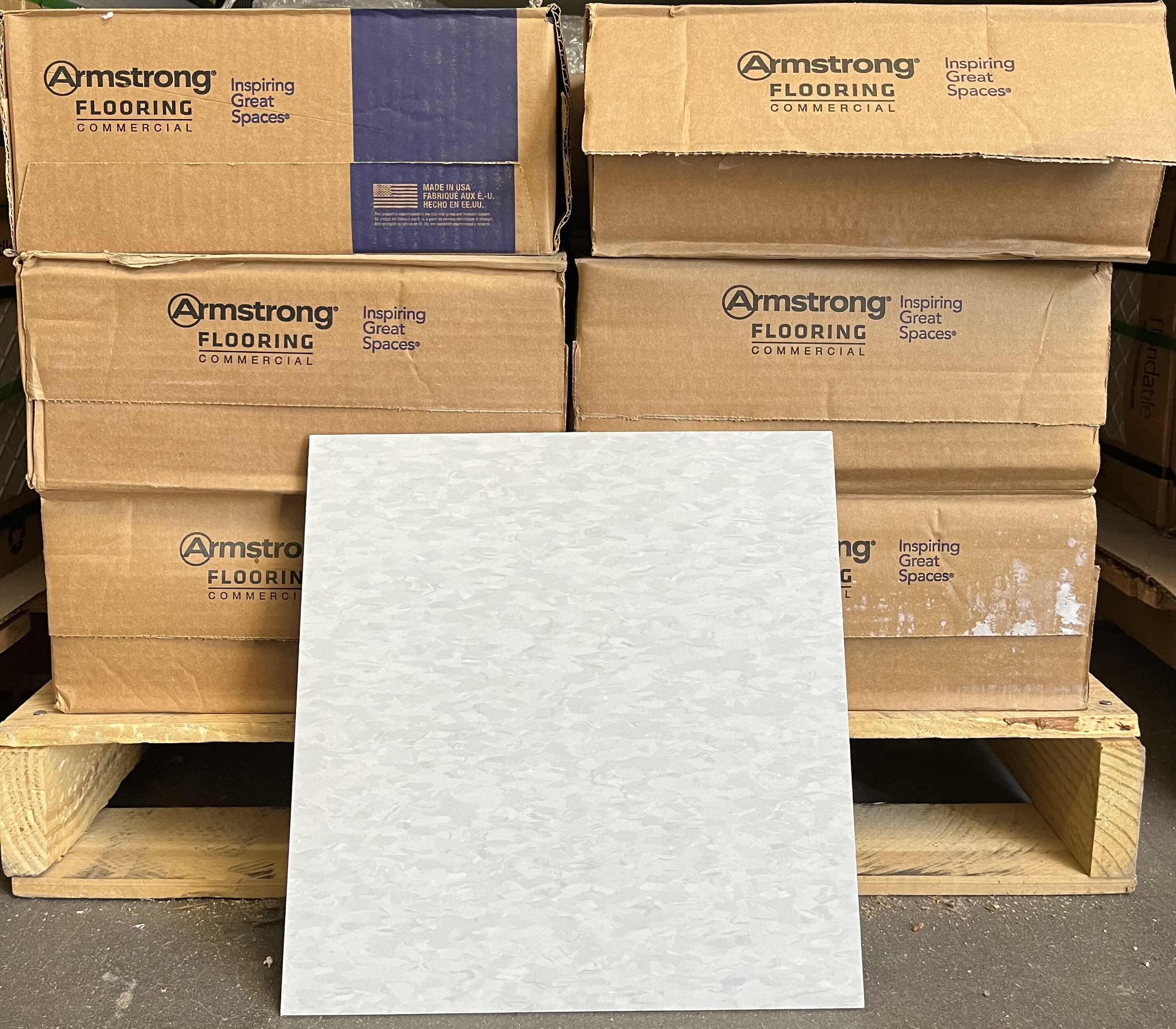 Photo 1 of ARMSTRONG FLOORING STANDARD EXCELON IMPERIAL TEXTURE SOFT GRAY FINISH VINYL COMPOSITION TILE 12” X 12” (45sqft PER CASE/24CASES APPROX 1080sqft)