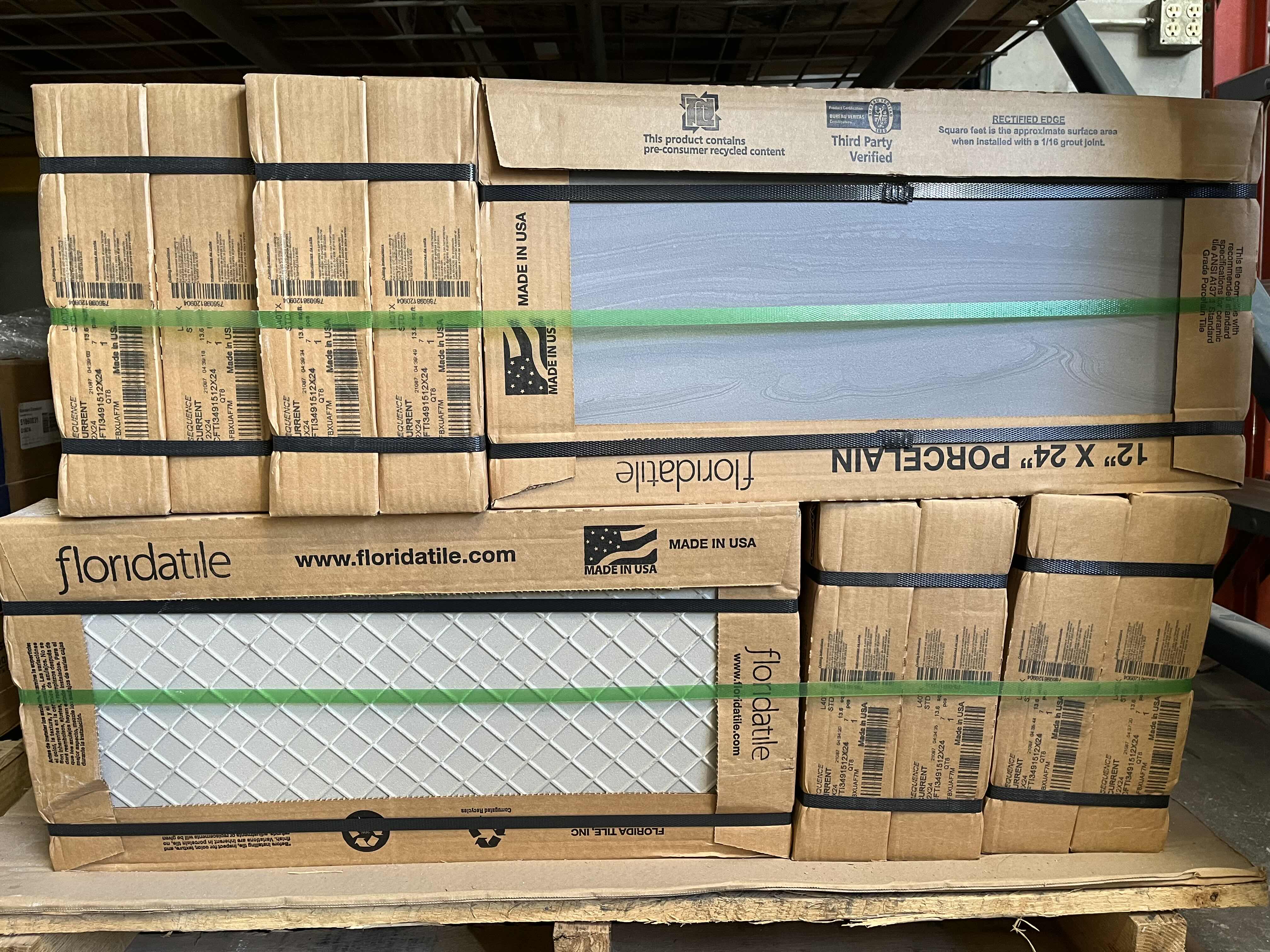 Photo 1 of FLORIDA TILE LIGHT GRAY MARBLED FINISH PORCELAIN TILE 12” X 24” (13.6sqft PER CASE/32CASES APPROX 435.2sqft TOTAL)