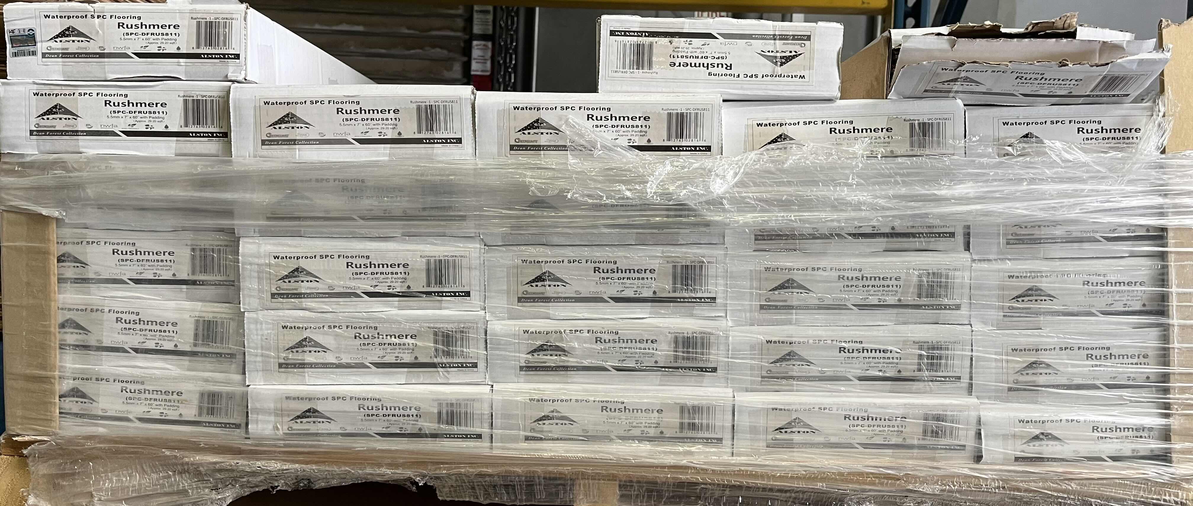 Photo 1 of ALSTON DEAN FOREST COLLECTION RUSHMERE WOOD FINISH SNAP IN CLICK VINYL PLANK FLOORING 7” X 60” (29.20sqft PER CASE/28CASES APPROX 817.6sqft TOTAL)