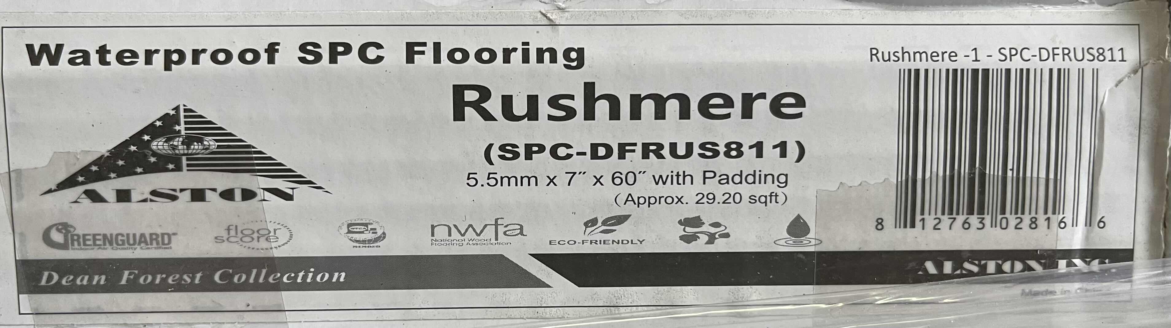 Photo 1 of ALSTON DEAN FOREST COLLECTION RUSHMERE WOOD FINISH SNAP IN CLICK VINYL PLANK FLOORING 7” X 60” (29.20sqft PER CASE/28CASES APPROX 817.6sqft TOTAL)