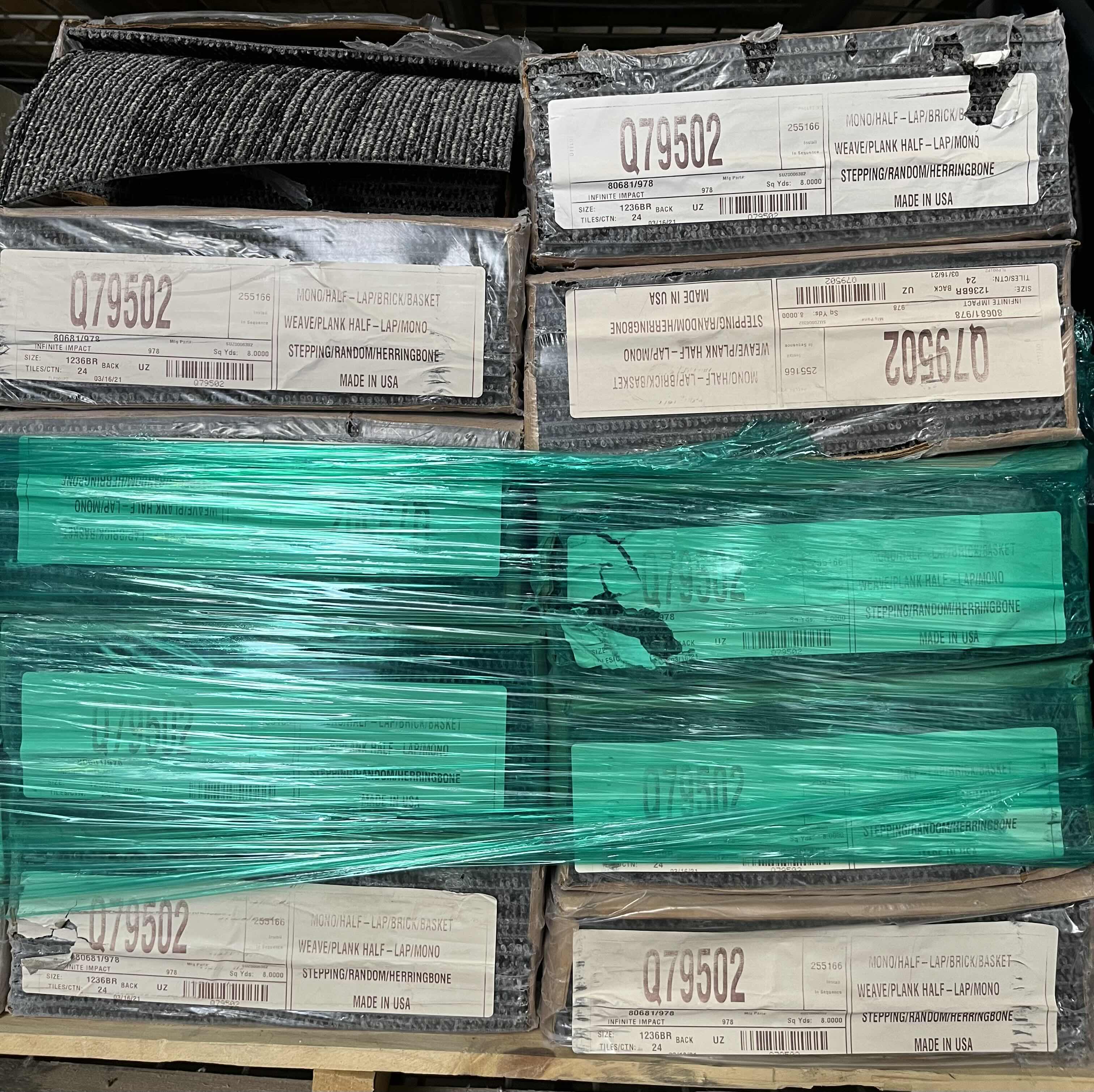 Photo 1 of MOHAWK INFINITE IMPACT WROUGHT IRON HERRINGBONE FINISH CARPET TILE 12” X 36” (72sqft PER CASE/10CASES APPROX 720sqft TOTAL)