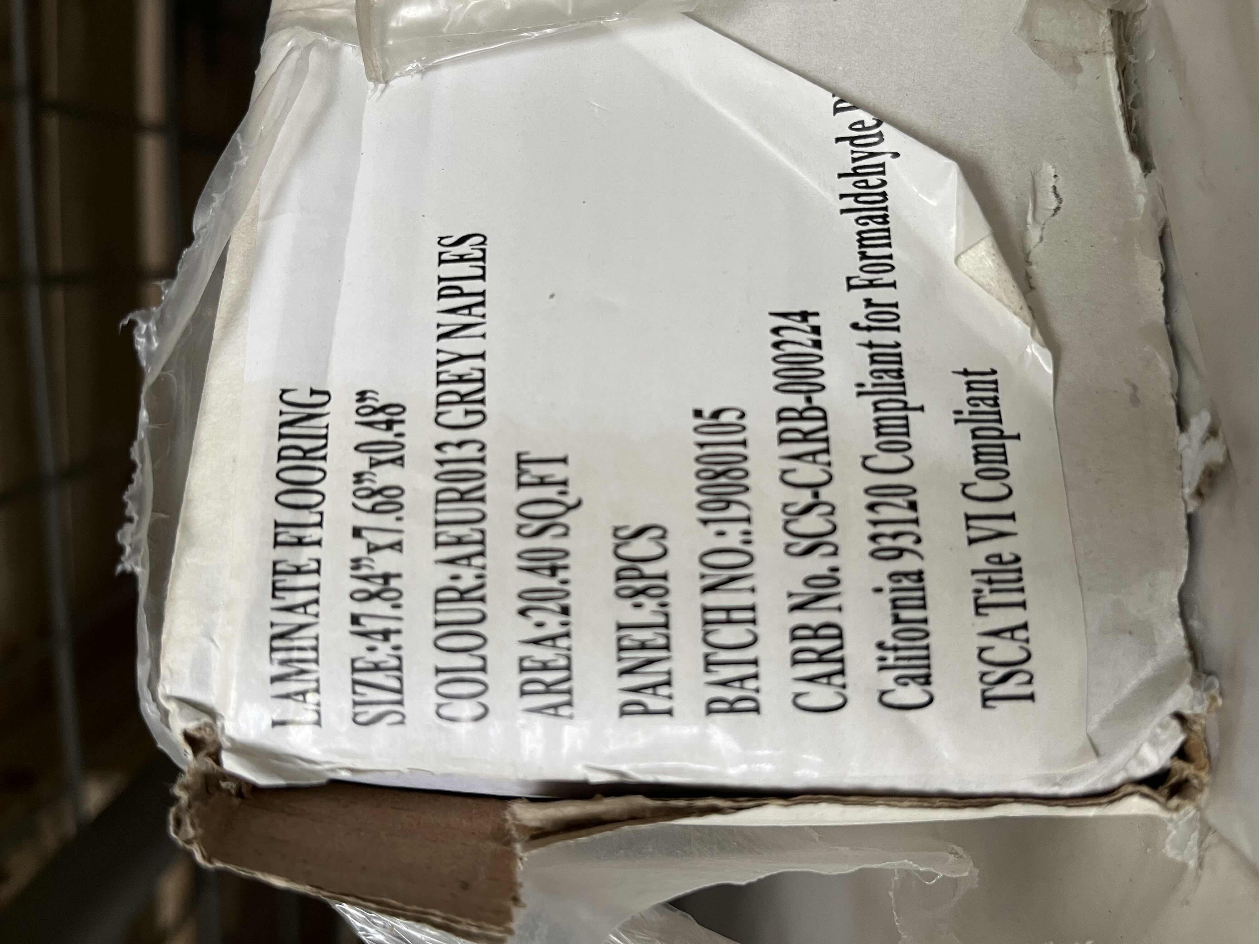 Photo 1 of GREY NAPLES WOOD FINISH GLUE DOWN WOOD LAMINATE PLANK FLOORING 7.68” X 47.84” (20.40sqft PER CASE/26CASES APPROX 530.4sqft TOTAL)