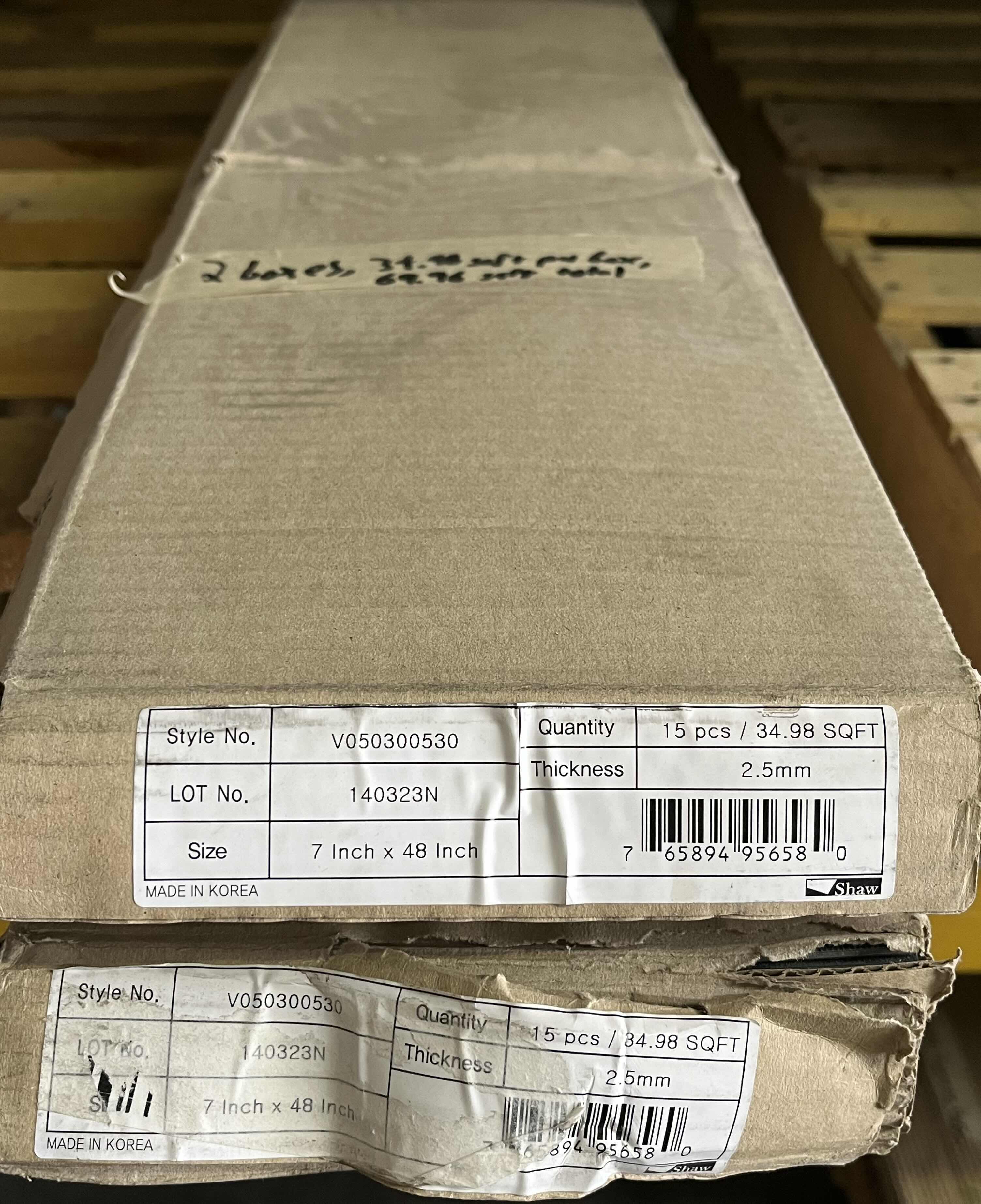 Photo 1 of SHAW GRAY FINISH GLUE DOWN VINYL PLANK FLOORING 7” X 48” (34.98SQFT PER CASE/2CASES APPROX. 69.96SQFT TOTAL) READ NOTES