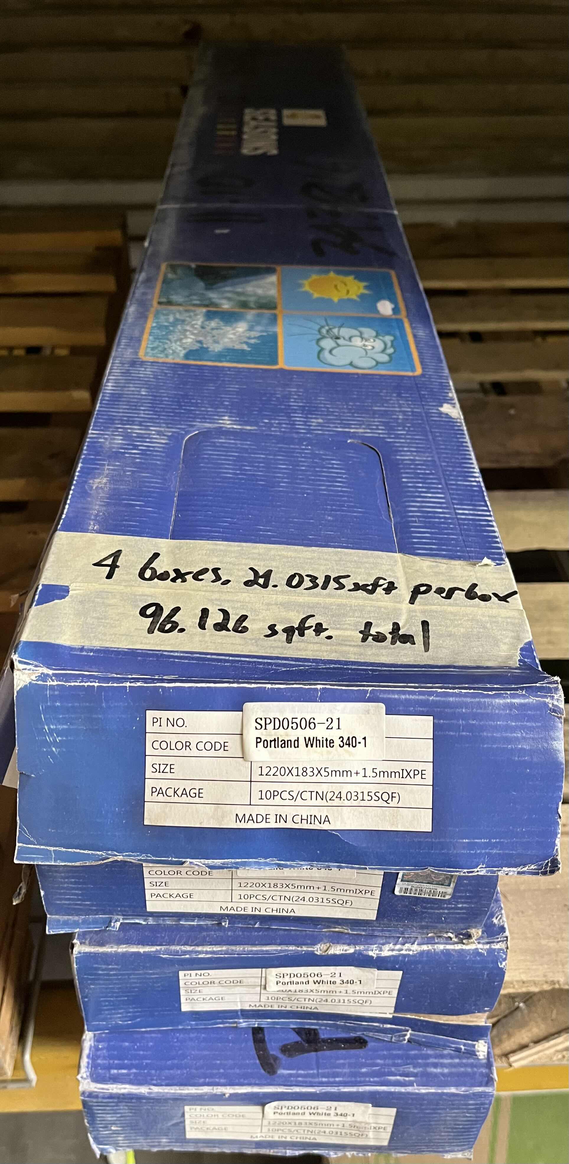 Photo 1 of 4 SEASONS PORTLAND WHITE WOOD FINISH SNAP IN CLICK VINYL PLANK FLOORING 7” X 48” (21.03SQFT PER CASE/4CASES APPROX. 96.12SQFT TOTAL) READ NOTES