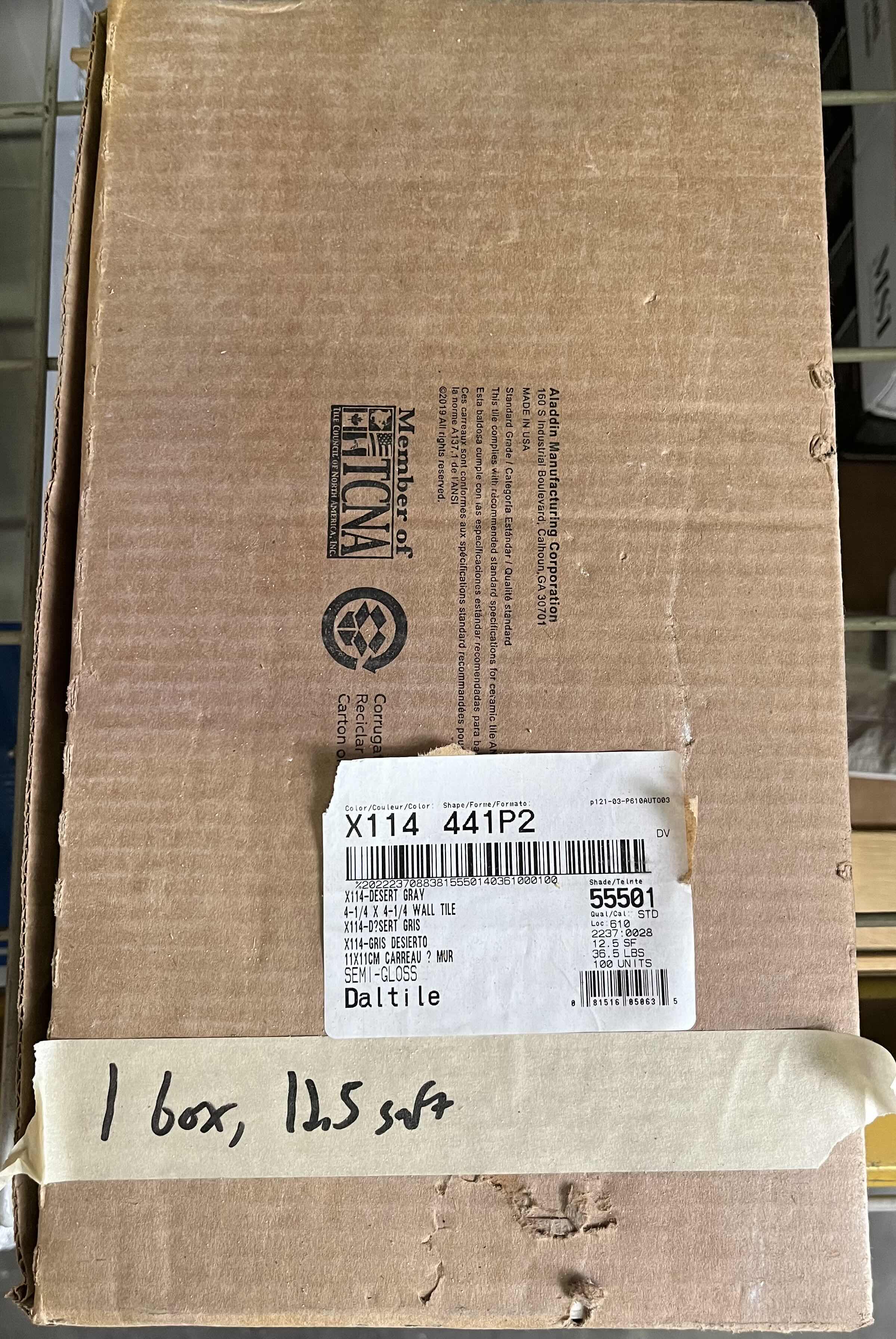 Photo 1 of DAL-TILE DESERT GRAY FINISH POLISHED CERAMIC WALL TILE 4.25” X 4.25” (12.5SQFT PER CASE/1CASE APPROX. 12.5SQFT TOTAL) READ NOTES