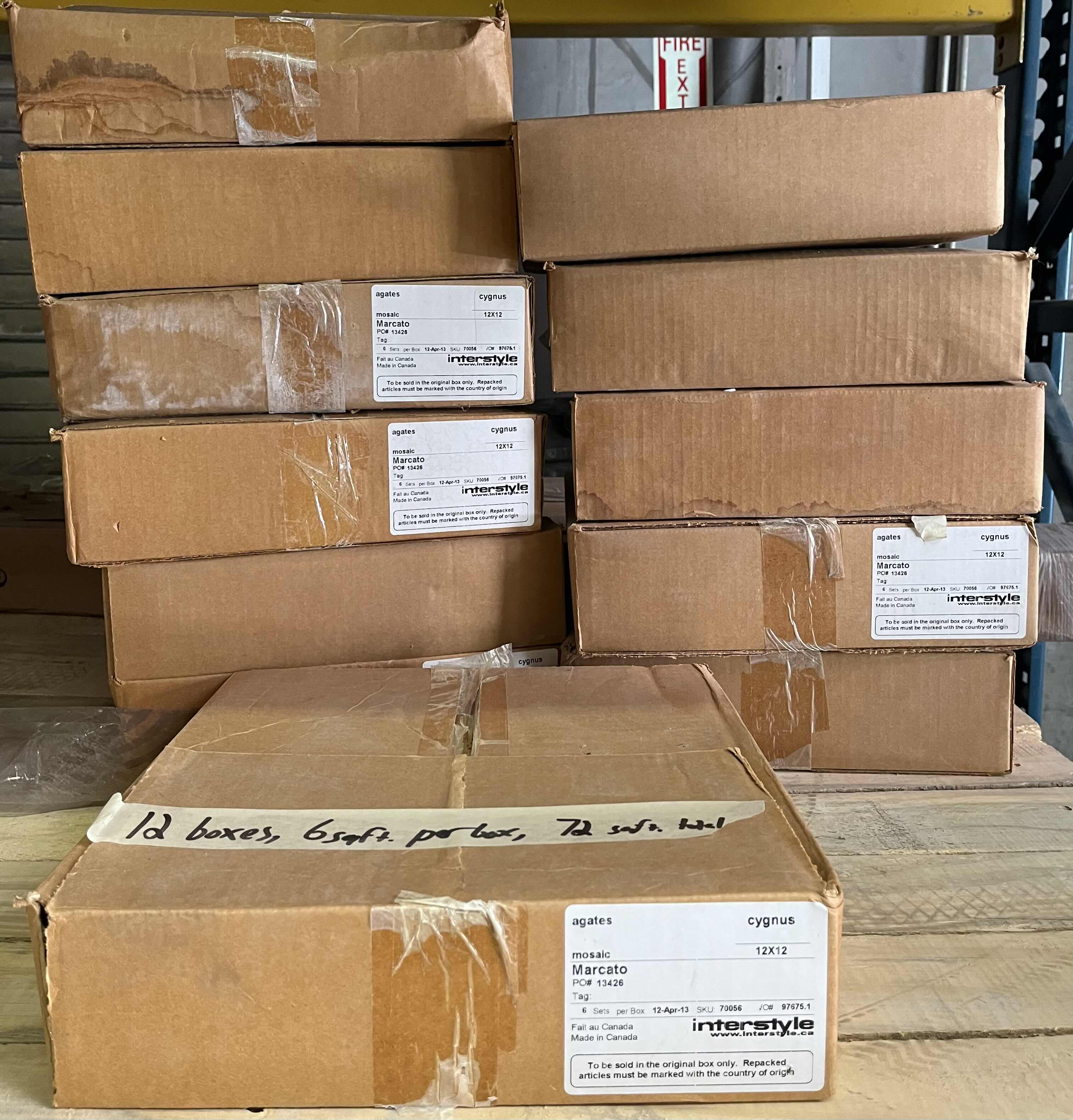 Photo 1 of INTERSTYLE  AGATES CYGNUS FINISH POLISHED GLASS MOSAIC TILE 12” X 12” (6SQFT PER CASE/12CASES APPROX. 72SQFT TOTAL) READ NOTES