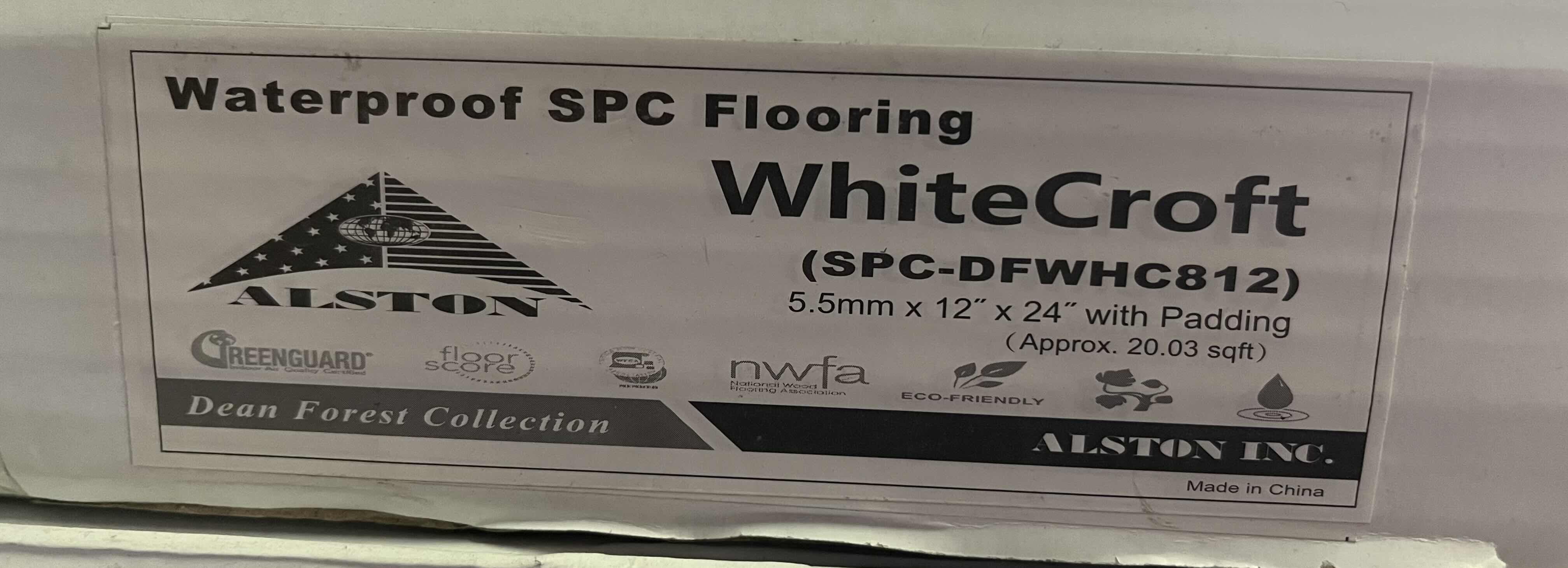 Photo 1 of ALSTON WHITE CROFT WOOD FINISH SNAP IN CLICK VINYL PLANK FLOORING 12” X 24” (20.03SQFT PER CASE/8CASES APPROX. 160.24SQFT TOTAL) READ NOTES