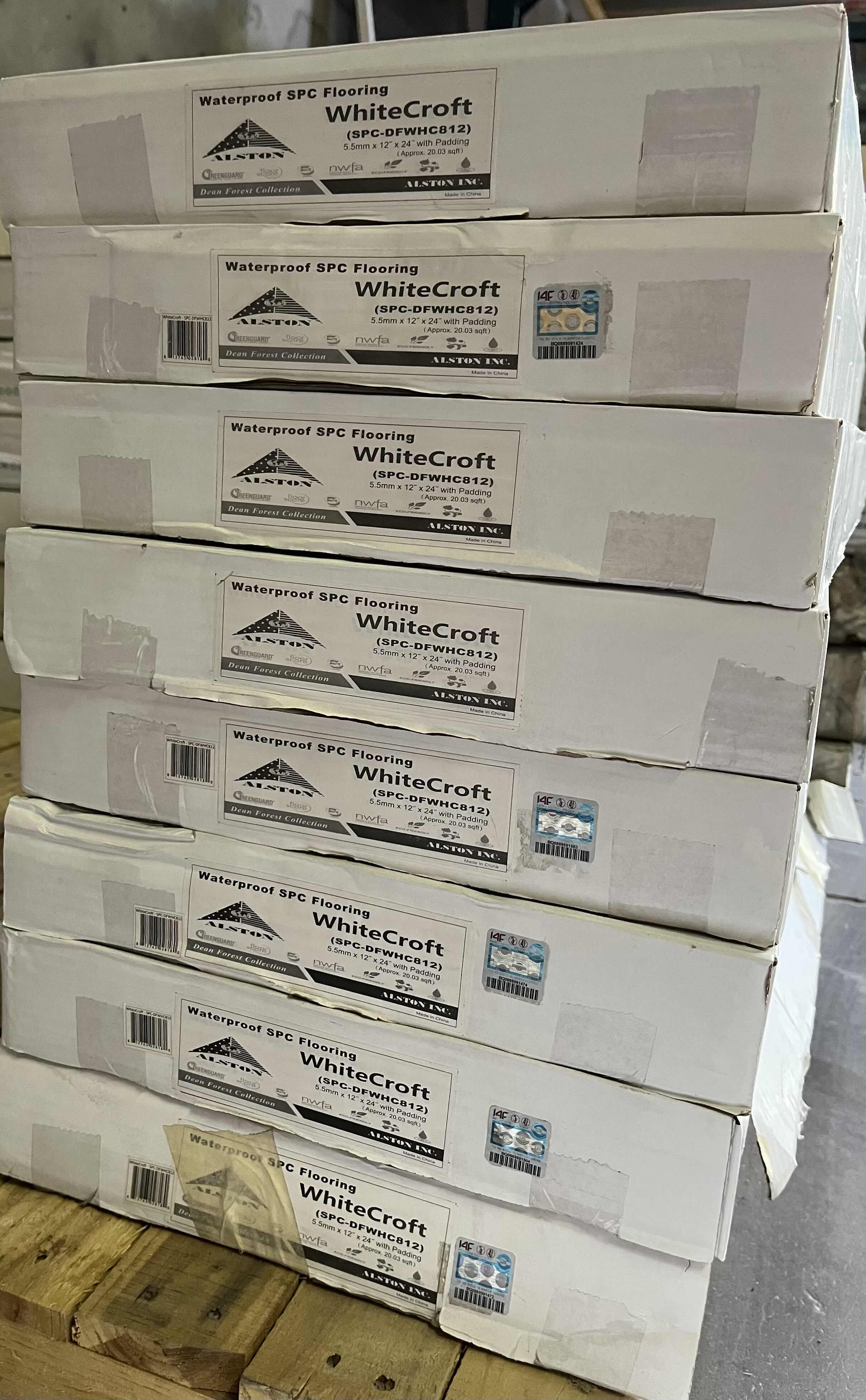 Photo 1 of ALSTON WHITE CROFT WOOD FINISH SNAP IN CLICK VINYL PLANK FLOORING 12” X 24” (20.03SQFT PER CASE/8CASES APPROX. 160.24SQFT TOTAL) READ NOTES