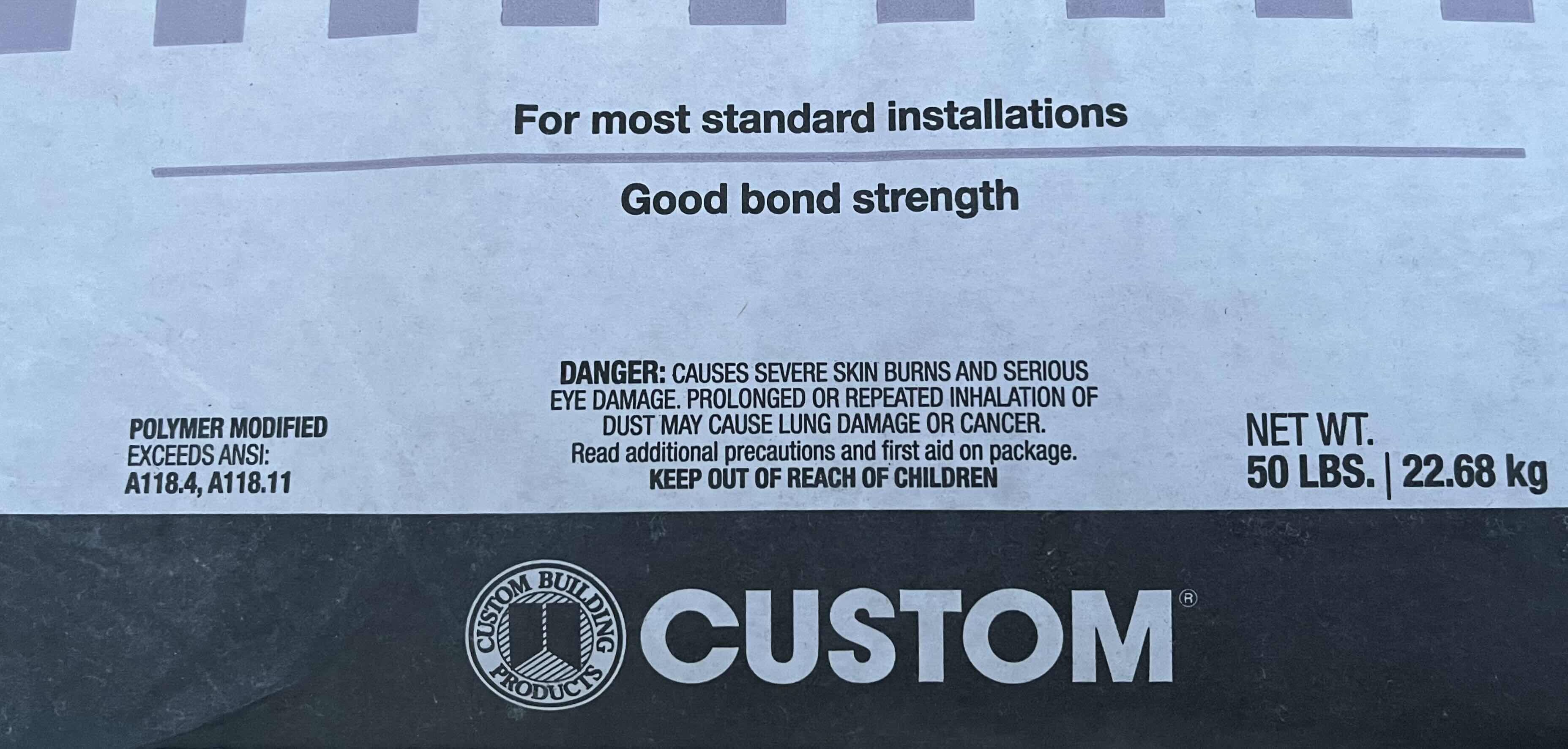 Photo 1 of VERSA BOND GRAY FINISH PROFESSIONAL THIN SET GOOD BOND STRENGTH TILE MORTAR BAG 50lb (5BAGS 250lb)