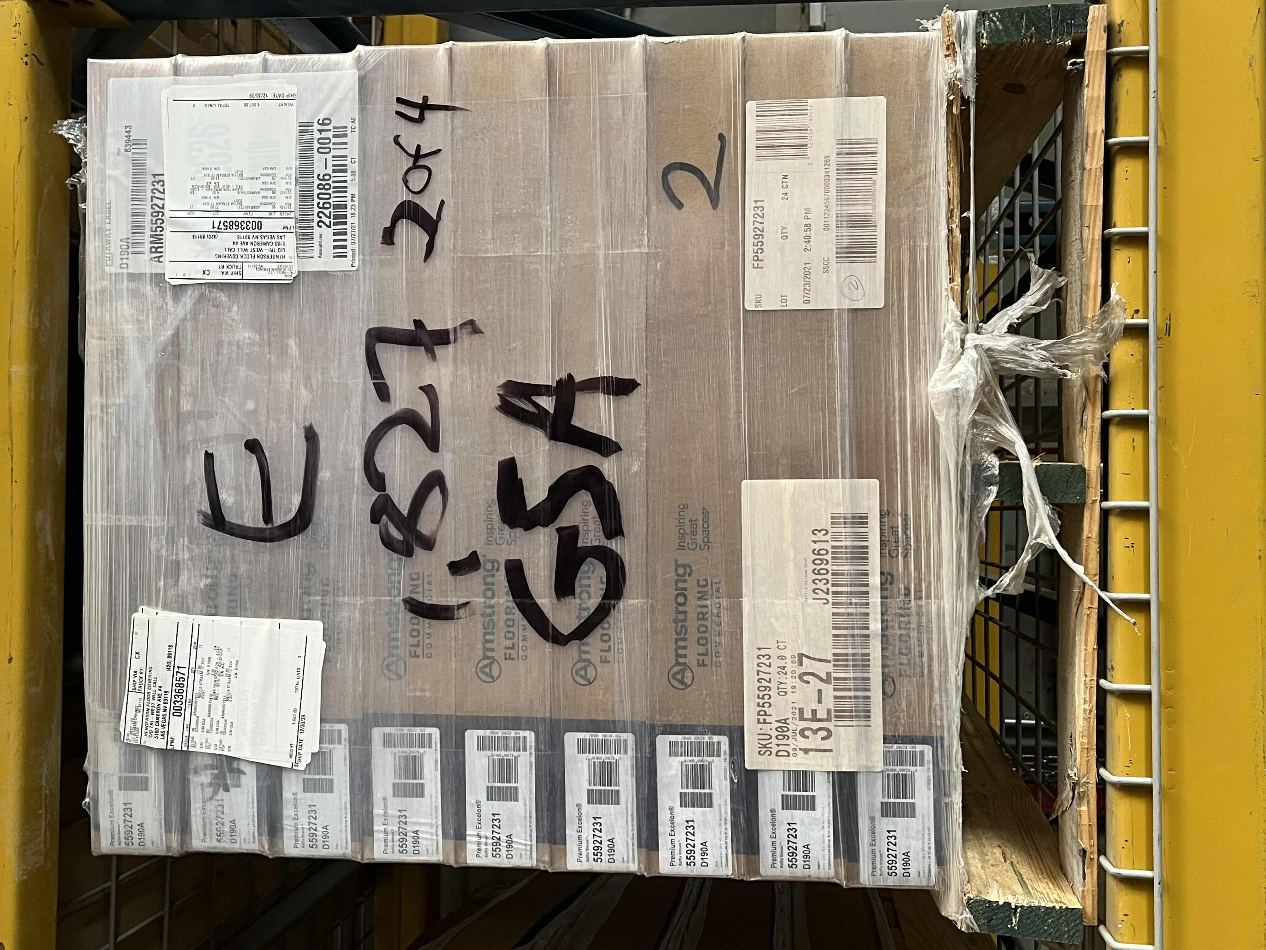 Photo 1 of ARMSTRONG PREMIUM EXCELON RAFFIA STREAM DUST FINISH GLUE DOWN VINYL FLOOR TILES 24” X 12” (44SQFT PER CASE/29CASES APPROX 1276SQFT TOTAL) READ NOTES