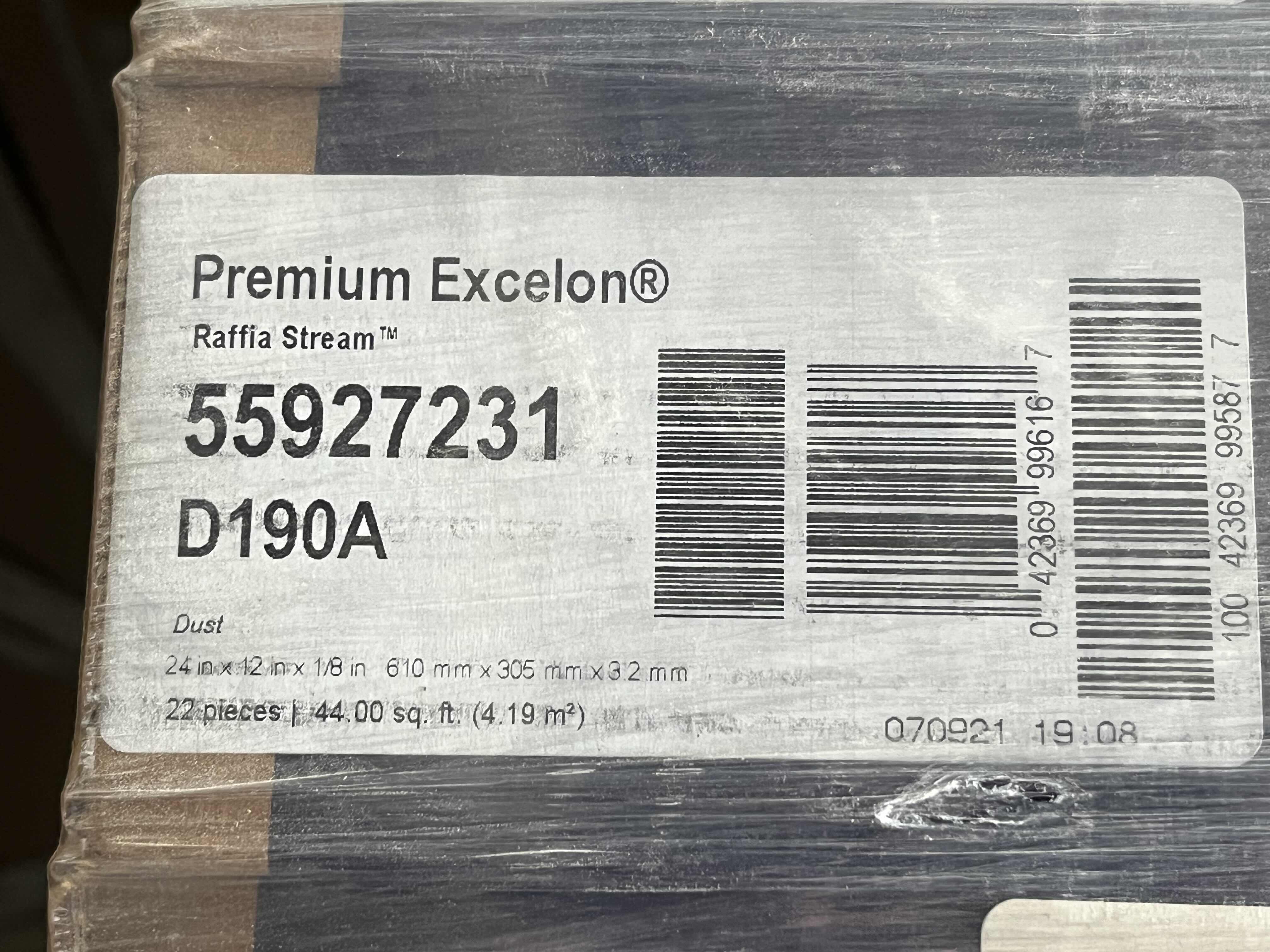 Photo 1 of ARMSTRONG PREMIUM EXCELON RAFFIA STREAM DUST FINISH GLUE DOWN VINYL FLOOR TILES 24” X 12” (44SQFT PER CASE/24CASES APPROX 1056SQFT TOTAL) READ NOTES