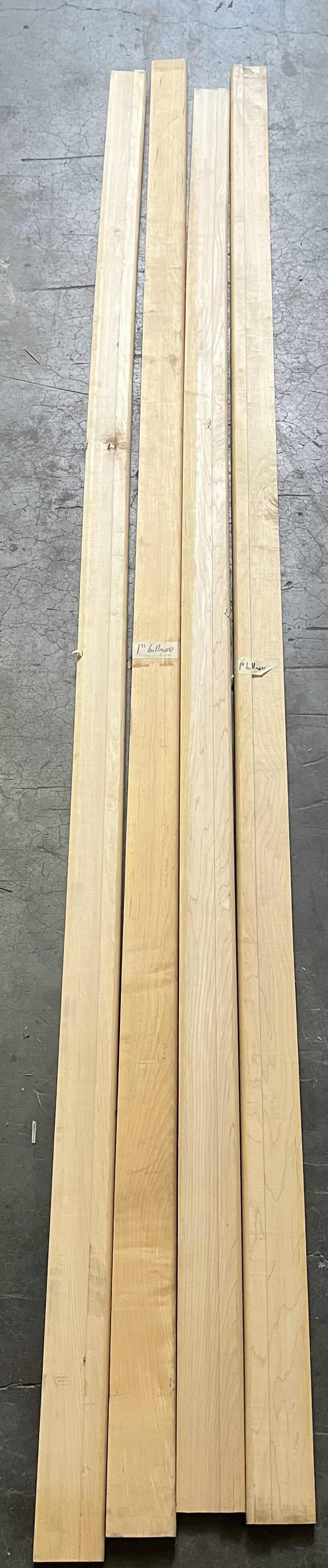 View 1 of BULL NOSE 1” NATURAL OAK WOOD PIECES (4 PCS) 3.5” X 116”-121”
