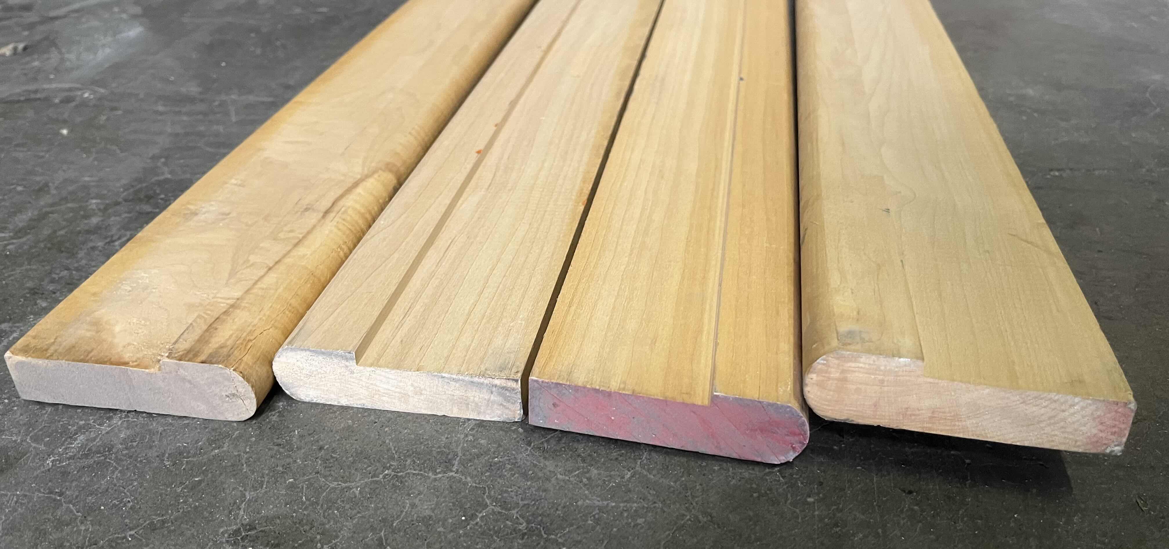 View 3 of BULL NOSE 1” NATURAL OAK WOOD PIECES (4 PCS) 3.5” X 116”-121”