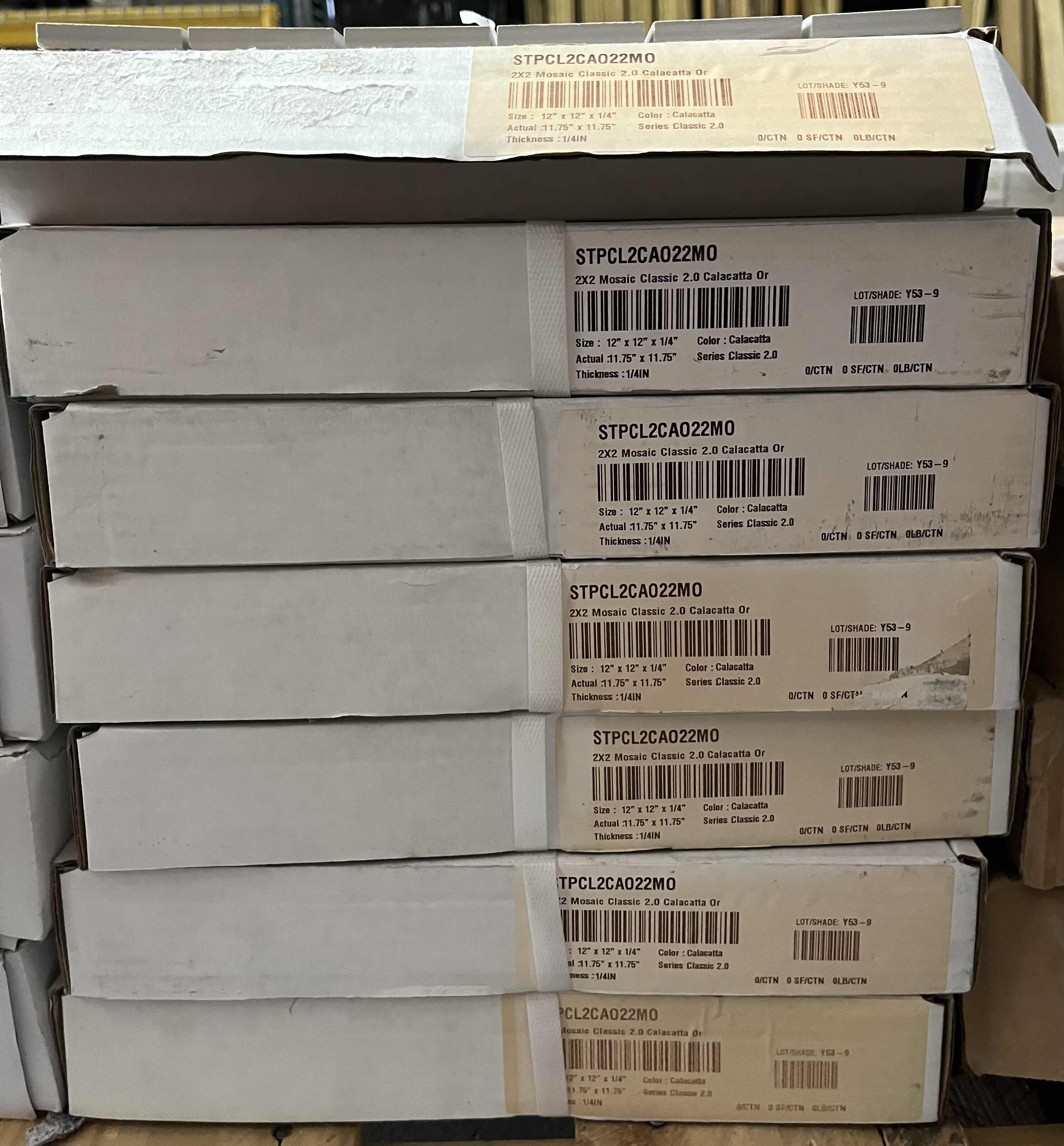 Photo 1 of BEDROSIANS CLASSIC 2.0 CALACATTA ORO FINISH PORCELAIN MOSAIC TILE 12” X 12” (4.7SQFT PER CASE/7CASES APPROX. 32.9SQFT TOTAL) READ NOTES