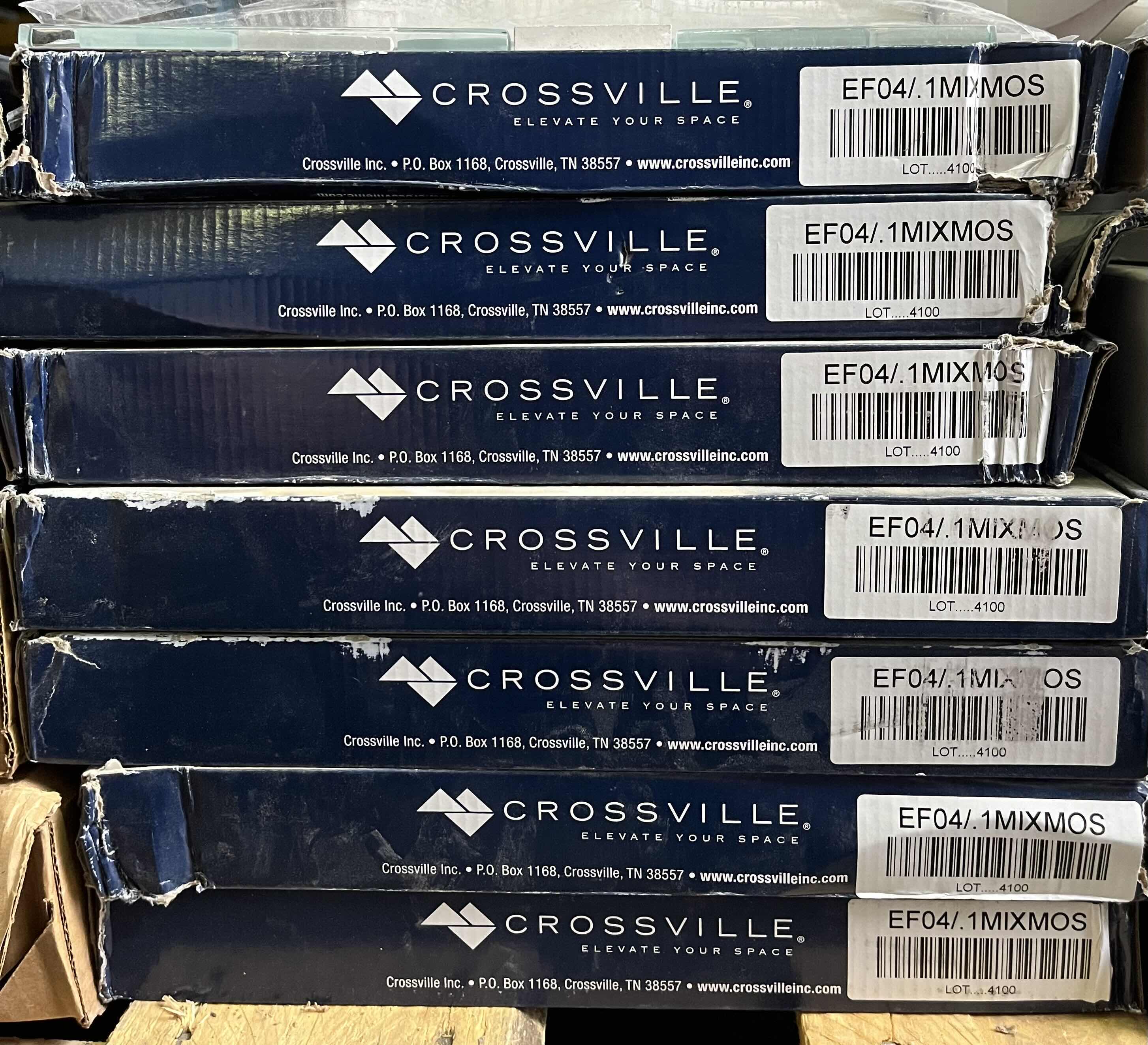 Photo 3 of CROSSVILLE SAND & SURF LINEARMIX FINISH GLASS MOSAIC TILE 13” X 11.5” (4.85SQFT PER CASE/7CASES APPROX. 33.95SQFT TOTAL) READ NOTES