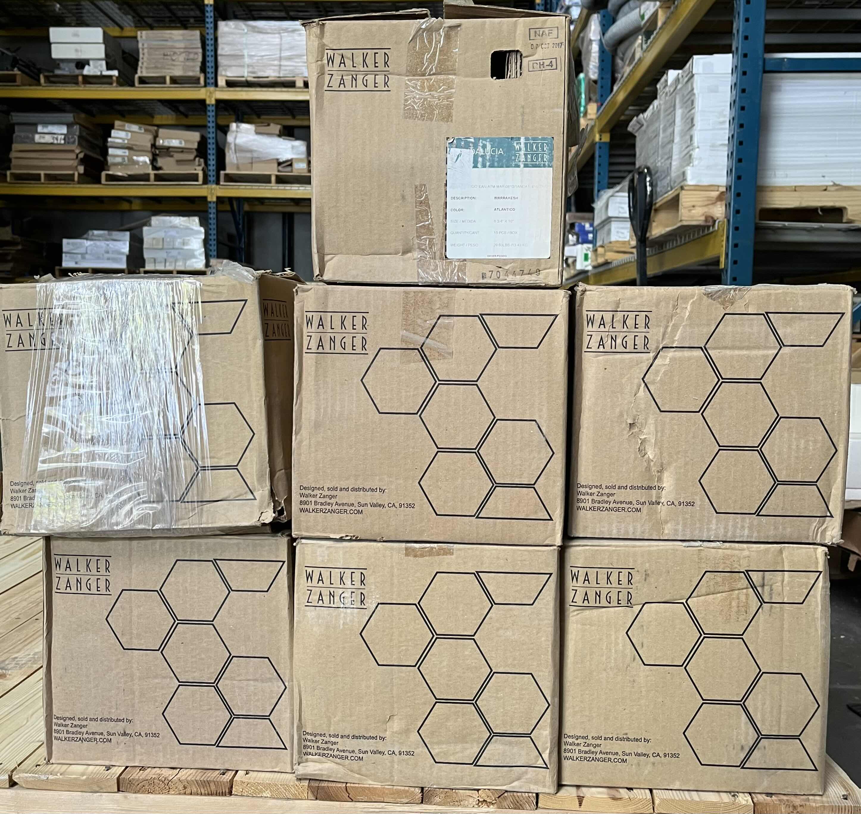 Photo 1 of WALKER ZANGER MARRAKESH SERIES ALANTICO MATTE FINISH CERAMIC TILE 8.75” X 10” (4.5930SQFT PER CASE/7CASES APPROX. 29.8SQFT TOTAL) READ NOTES