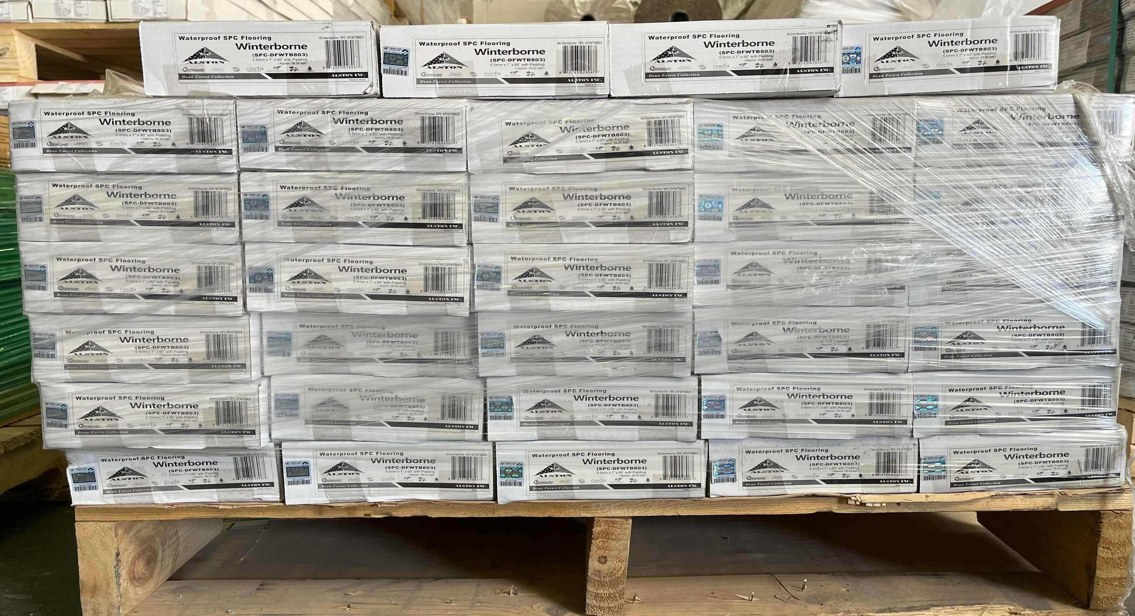 Photo 1 of ALSTON DEAN FOREST COLLECTION WINTERBORNE WOOD FINISH SNAP IN CLICK VINYL PLANK FLOORING 7” X 60” (29.20SQFT PER CASE/34CASES APPROX. 992.8SQFT TOTAL) READ NOTES