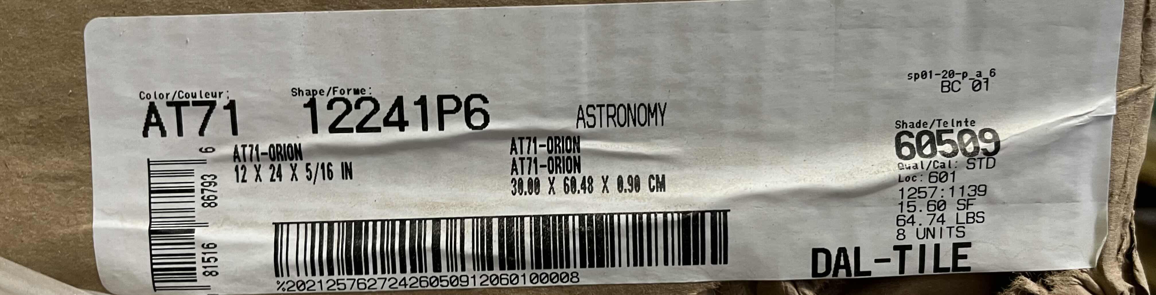 Photo 1 of DALTILE ASTRONOMY SERIES ORION FINISH PORCELAIN TILE 12” X 24” (15.60SQFT PER CASE/8CASES APPROX. 124.8SQFT TOTAL) READ NOTES