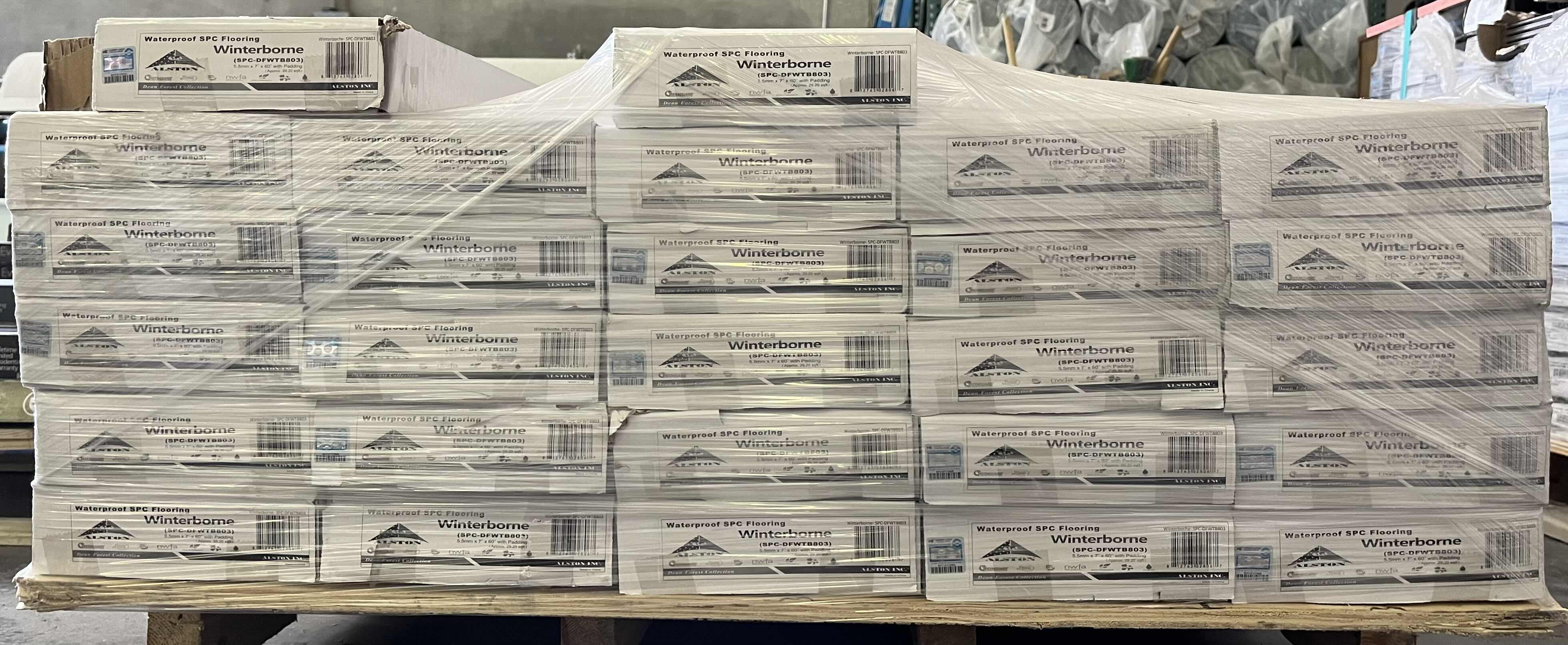 Photo 1 of ALSTON DEAN FOREST COLLECTION WINTERBORNE WOOD FINISH SNAP IN CLICK VINYL PLANK FLOORING 7” X 60” (29.20SQFT PER CASE/26.5CASES APPROX. 773.8SQFT TOTAL) READ NOTES