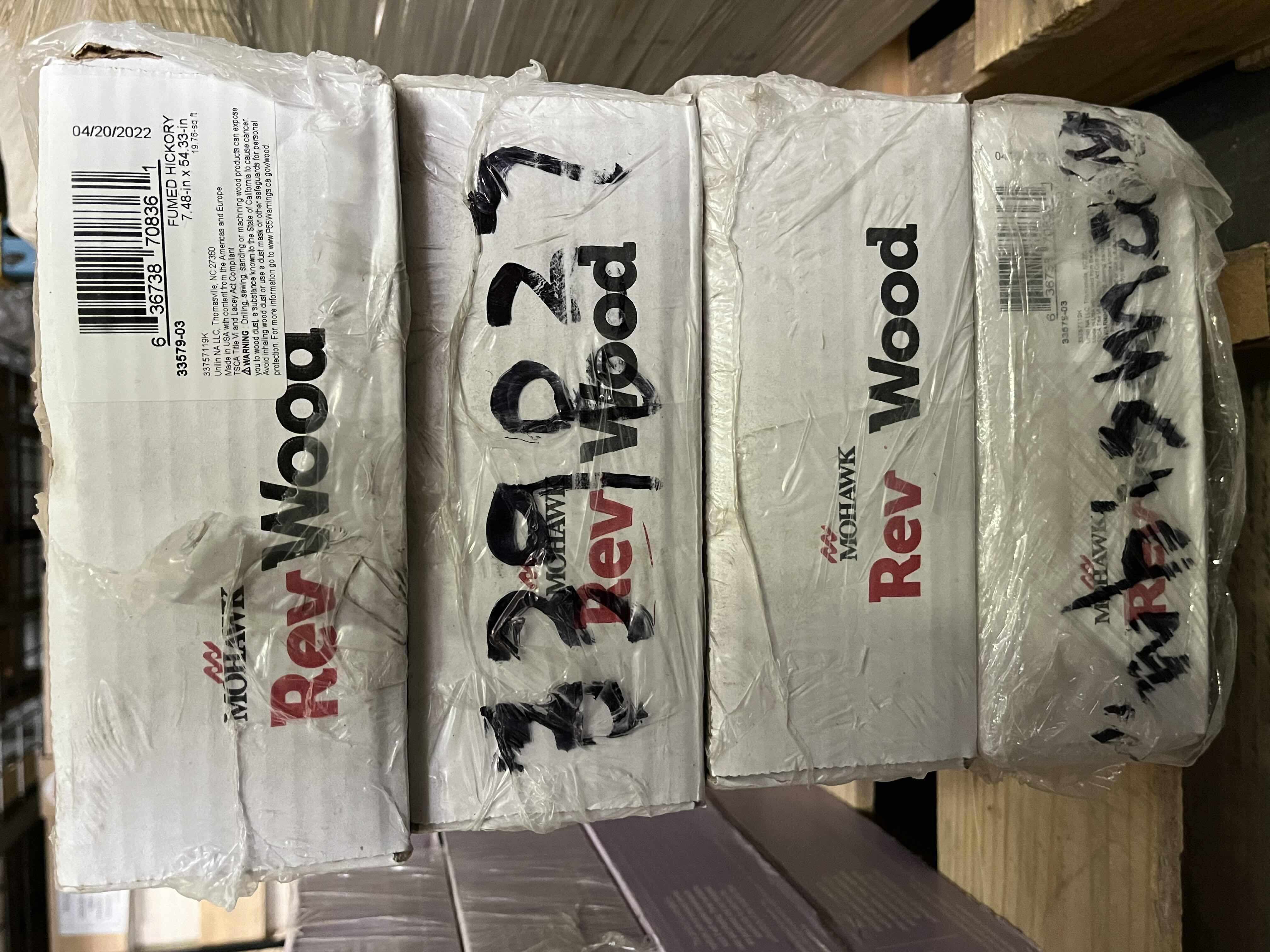 Photo 1 of MOHAWK REV WOOD FUMED HICKORY WOOD FINISH SNAP IN CLICK WOOD LAMINATE PLANK FLOORING 7.48” X 54.33” (19.76SQFT PER CASE/4CASES APPROX. 79.04SQFT TOTAL) READ NOTES