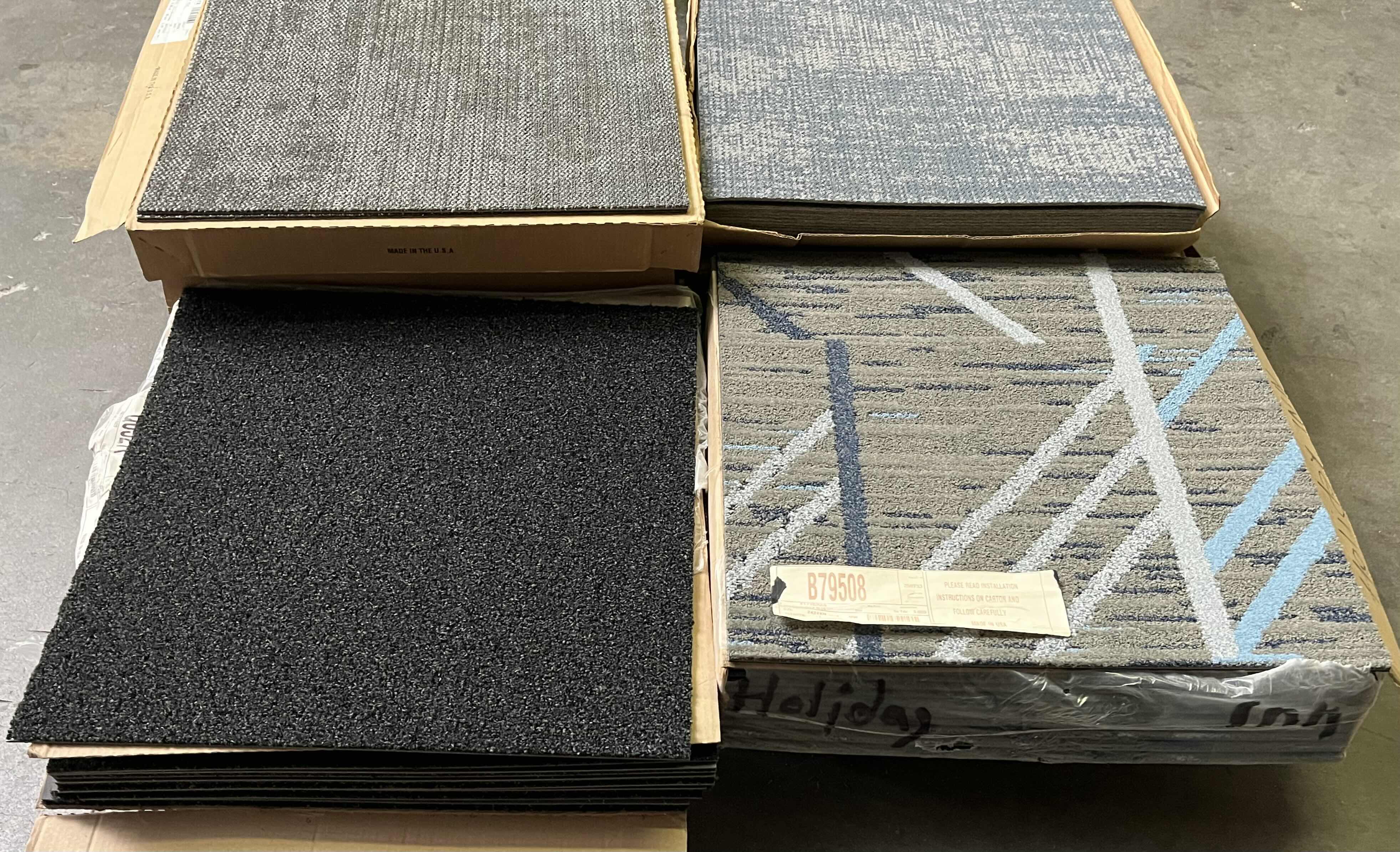 Photo 1 of SHAW & MOHAWK MIXED CARPET TILE 24” X 24” 7CASES PALLET- VARIOUS STYLES