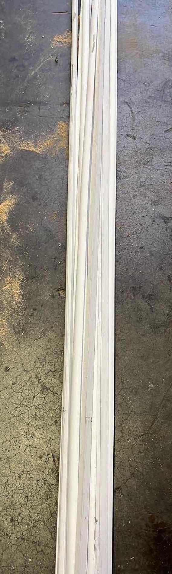 Photo 1 of WHITE WOOD FINISH QUARTER ROUND MOLDING (15PCS) APPROX. 15’-16’