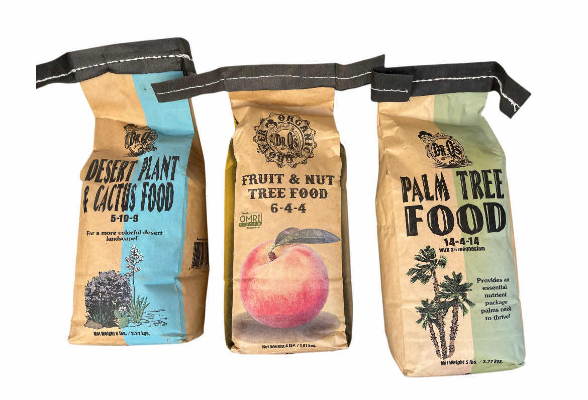 Photo 1 of NEW DR.Q’S DESERT PLANT/CACTUS, FRUIT/NUT TREE, PALM TREE FOOD 4LB-5LB BAGS W ROUND UP WEED BARRIER GRANULES & KNOCKOUT WEED/GRASS KILLER