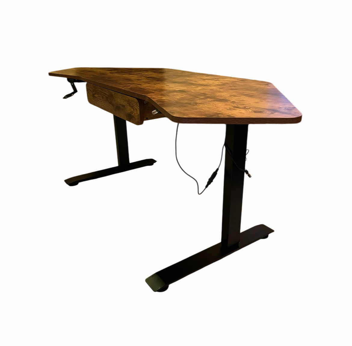 Photo 1 of FROMANN ELECTRIC ADJUSTABLE HEIGHT ERGONOMIC RUSTIC WOOD FINISH DESK 71” X 24” H27.5”-47”