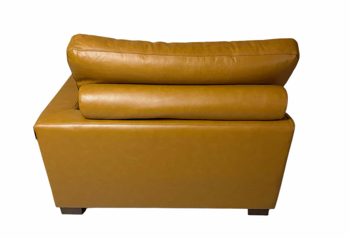Photo 4 of HUIZHOU GREAT HARVEST WORLDWIDE LEFT-SIDE ARMREST AMBER BROWN LEATHER CHAISE LOUNGE 46” X 57” H35”