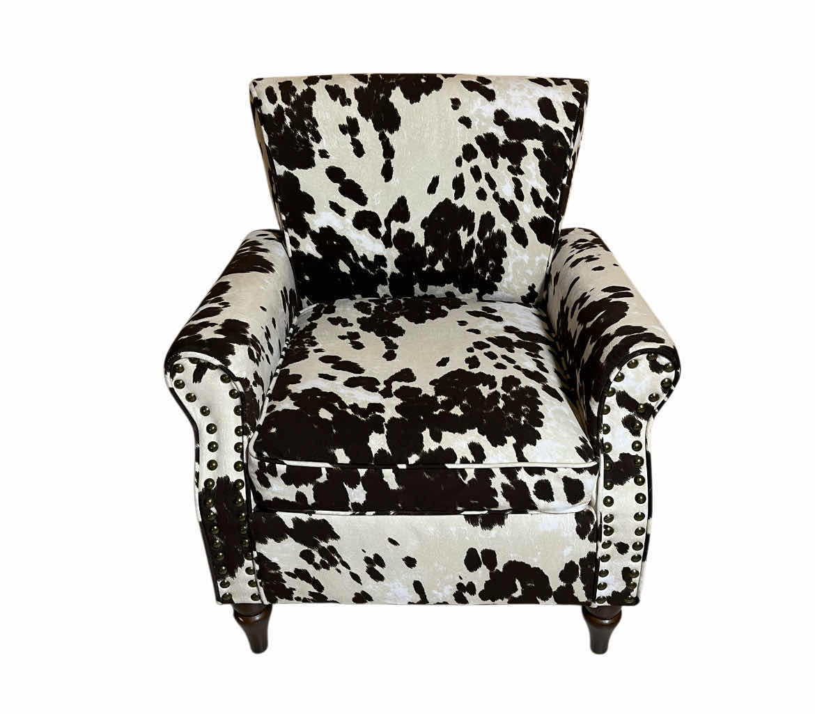 Photo 1 of HULALA HOME COW PRINT POLYESTER WINGBACK CHAIR 29” X 31” H32”