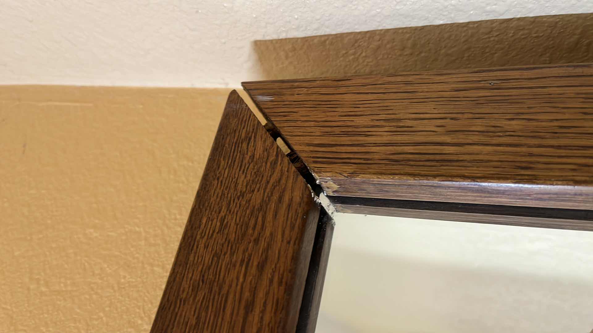 Photo 3 of MID-CENTURY WOOD FRAMED OVERSIZED MIRROR 44” X 82” (READ NOTES)