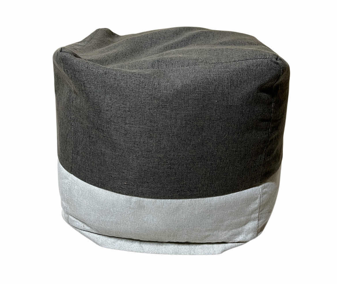 Photo 1 of LE POUF GRAY & OFF-WHITE BEAN CHAIR 19” X 15”