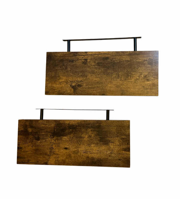 Photo 1 of DISTRESSED WOOD FINISH LOW PROFILE WALL MOUNTED SHELVES (2) 23.5” X 9.25” H1.5”